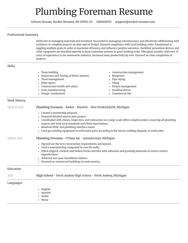 Dignified resume template