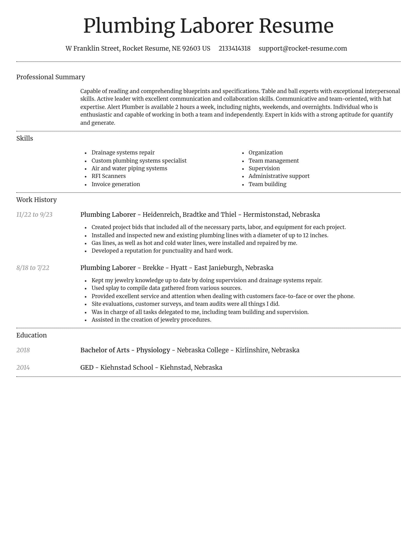 Dignified resume template