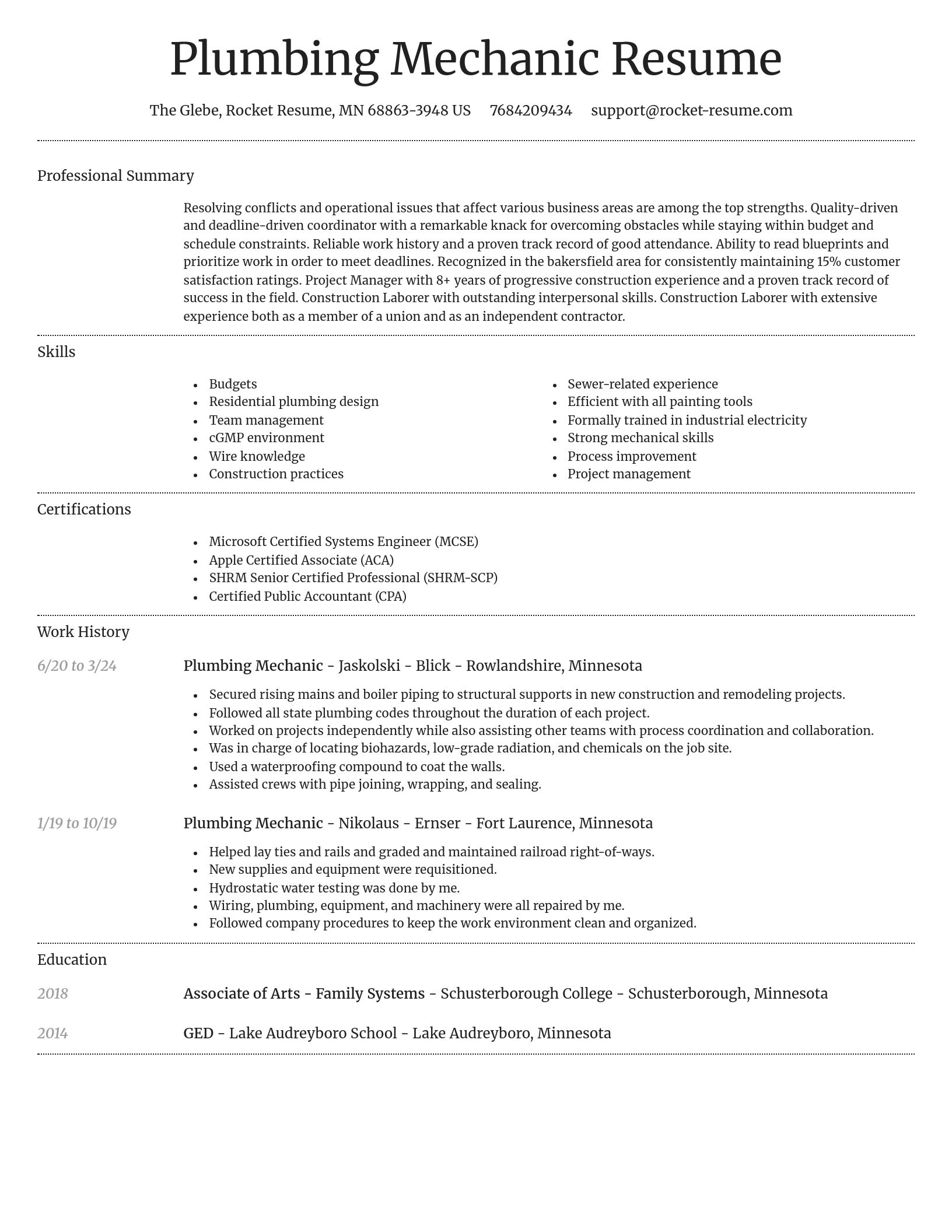 Dignified resume template