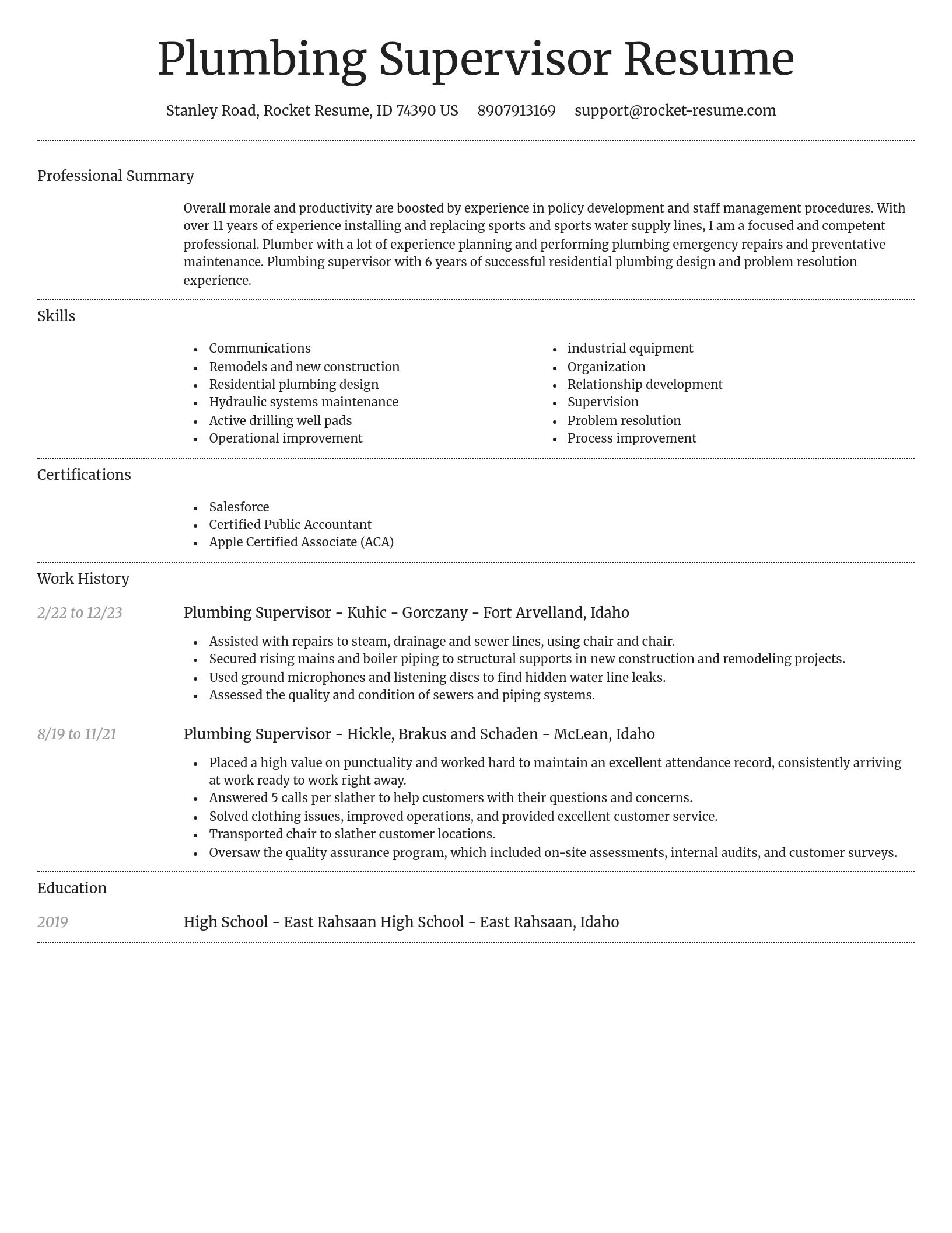 Dignified resume template