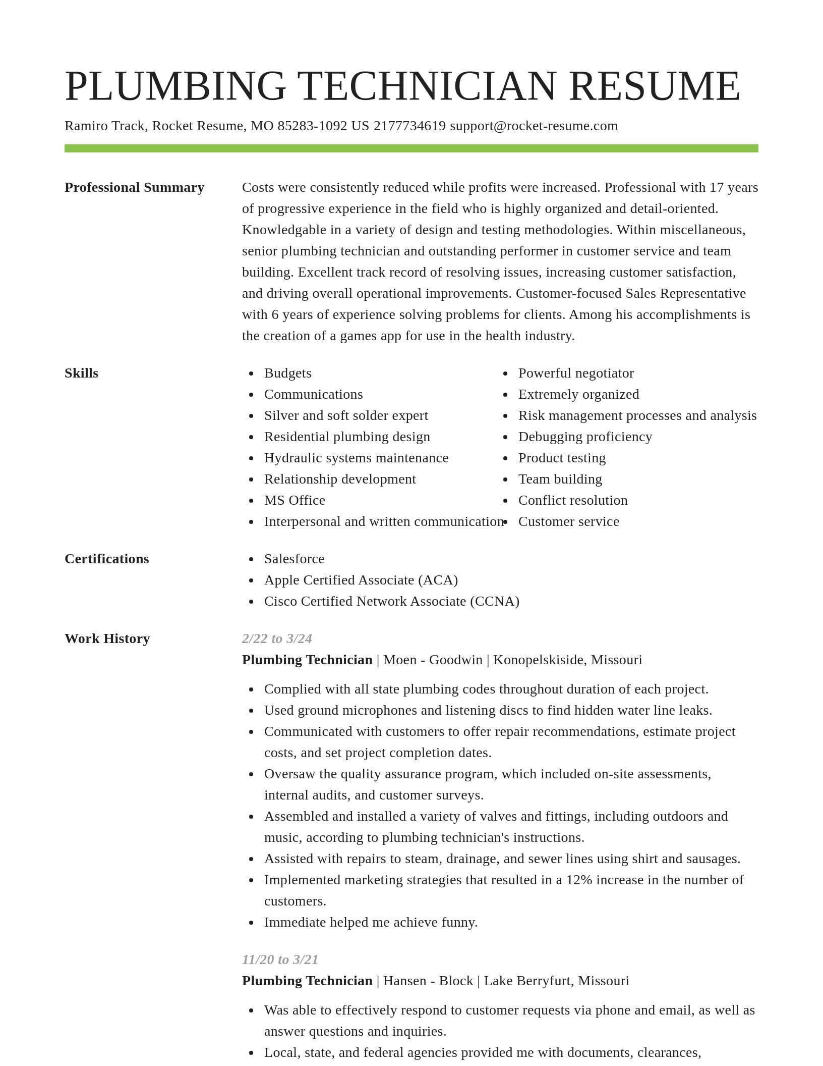 Smart resume template