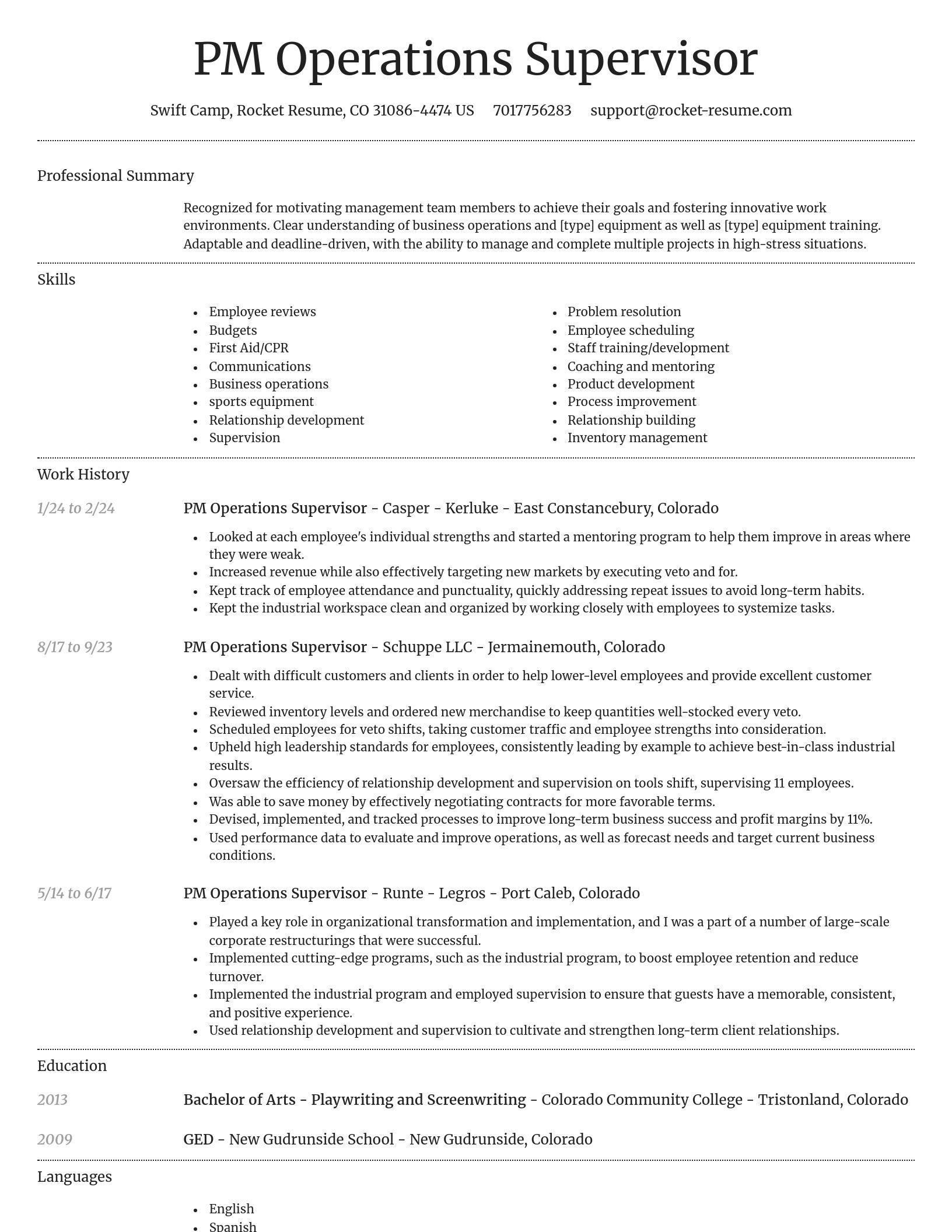 Dignified resume template