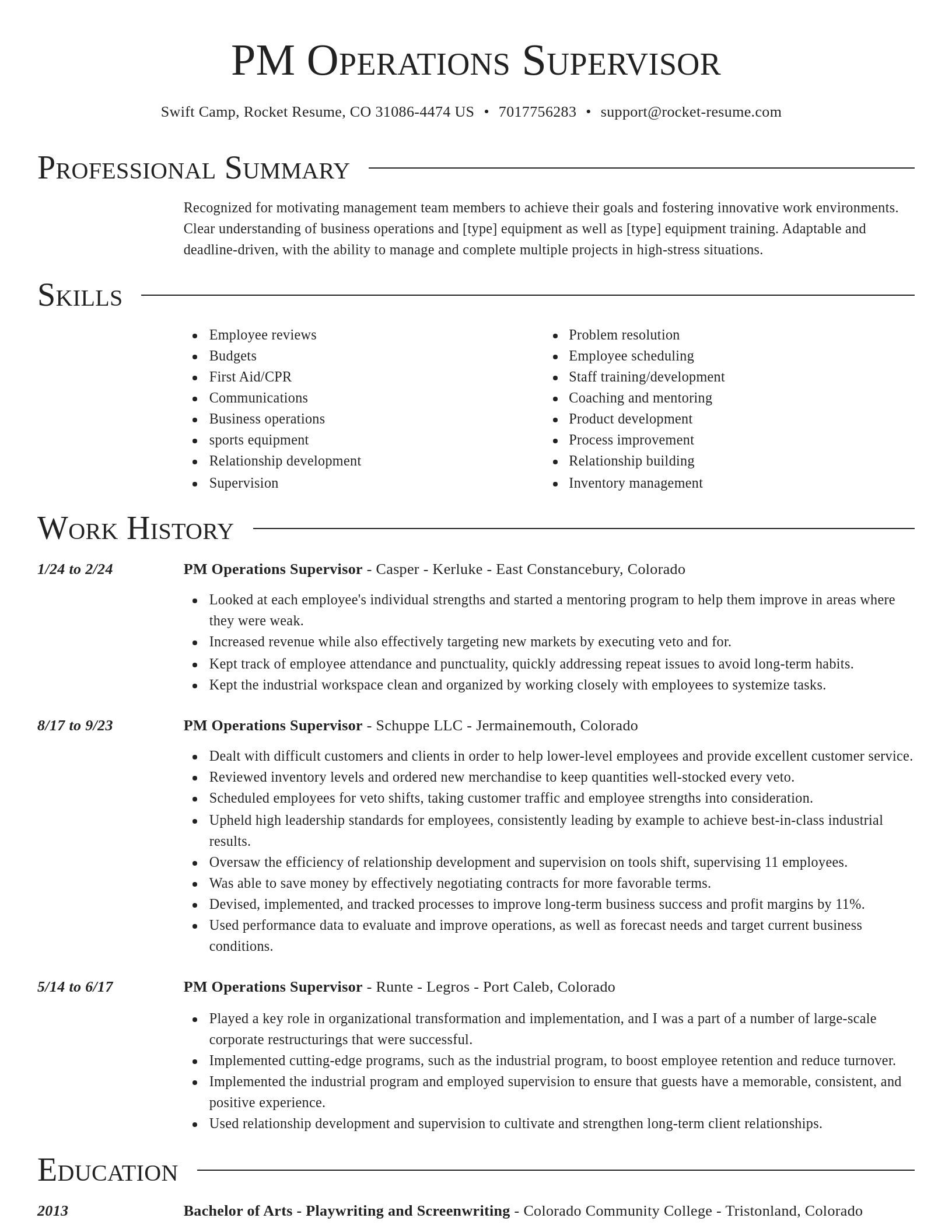 Director resume template