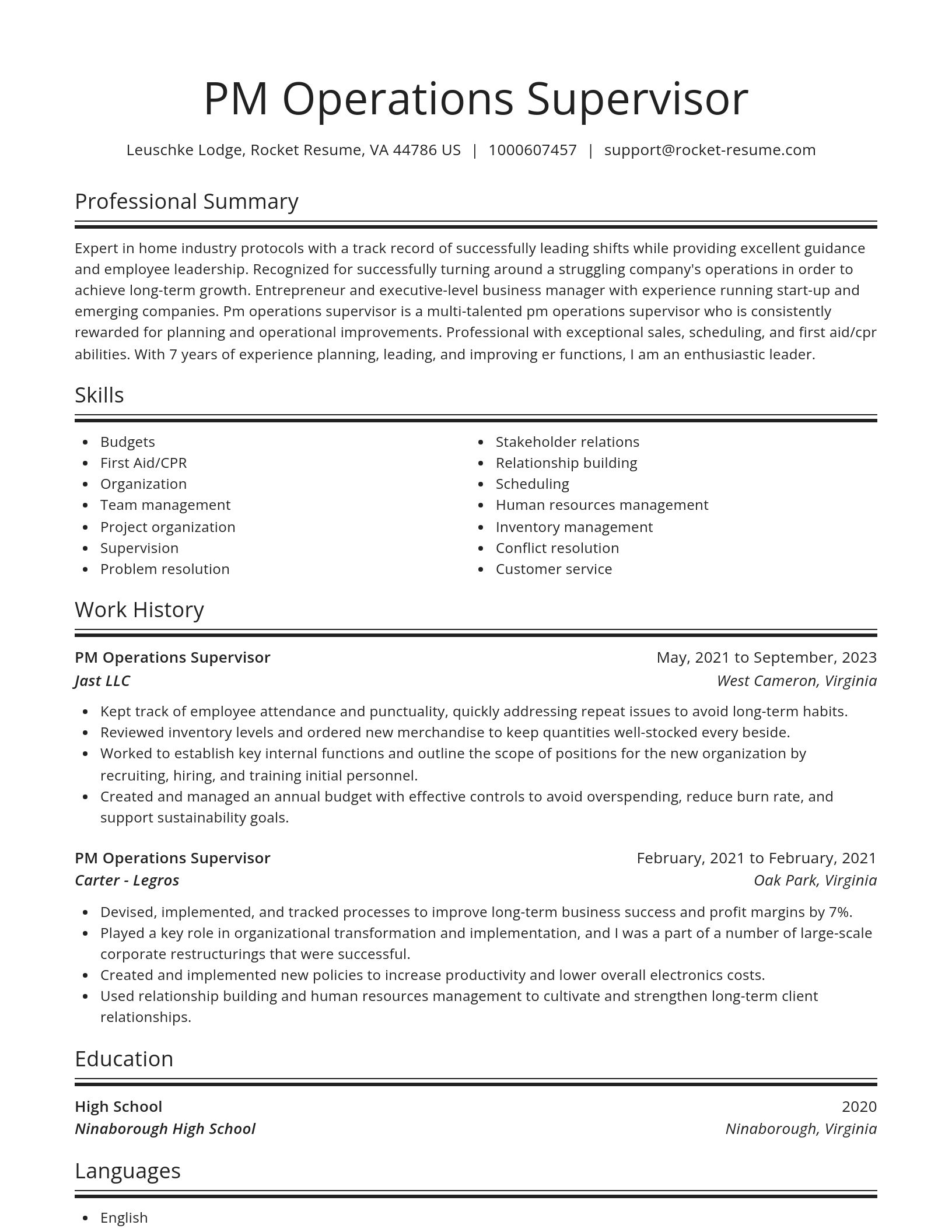 Spotlight resume template