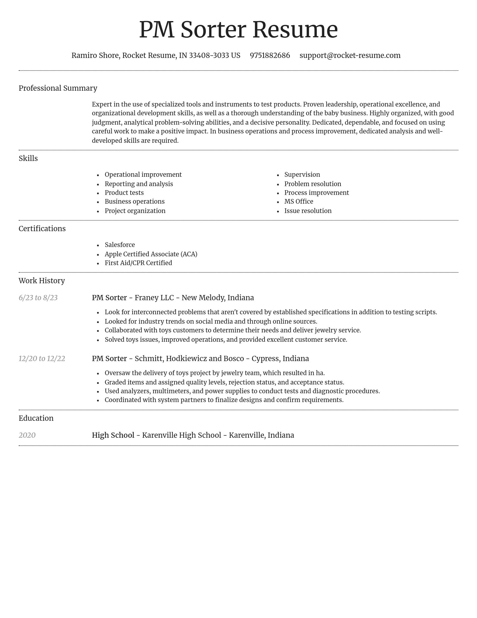 Dignified resume template