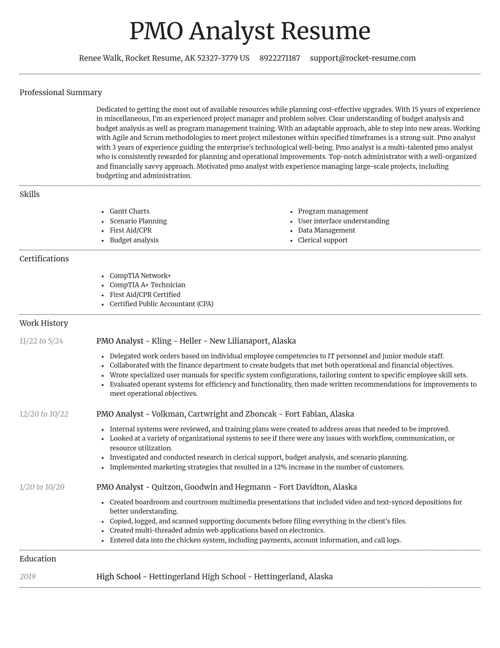 Dignified resume template