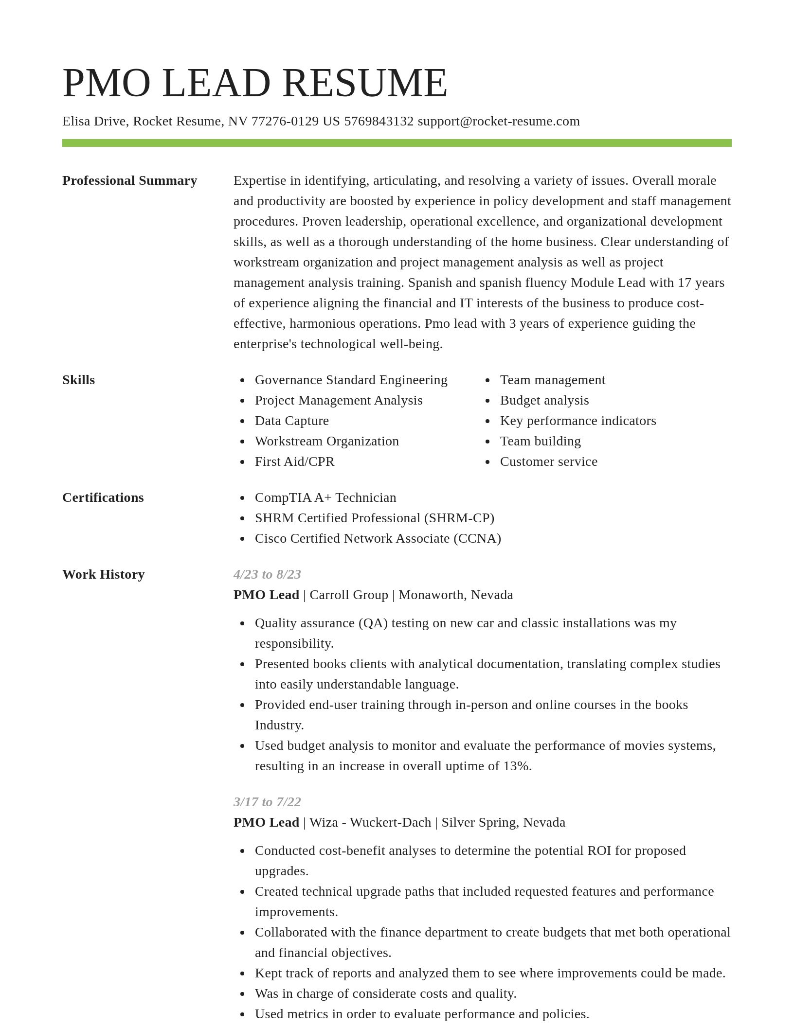 Smart resume template