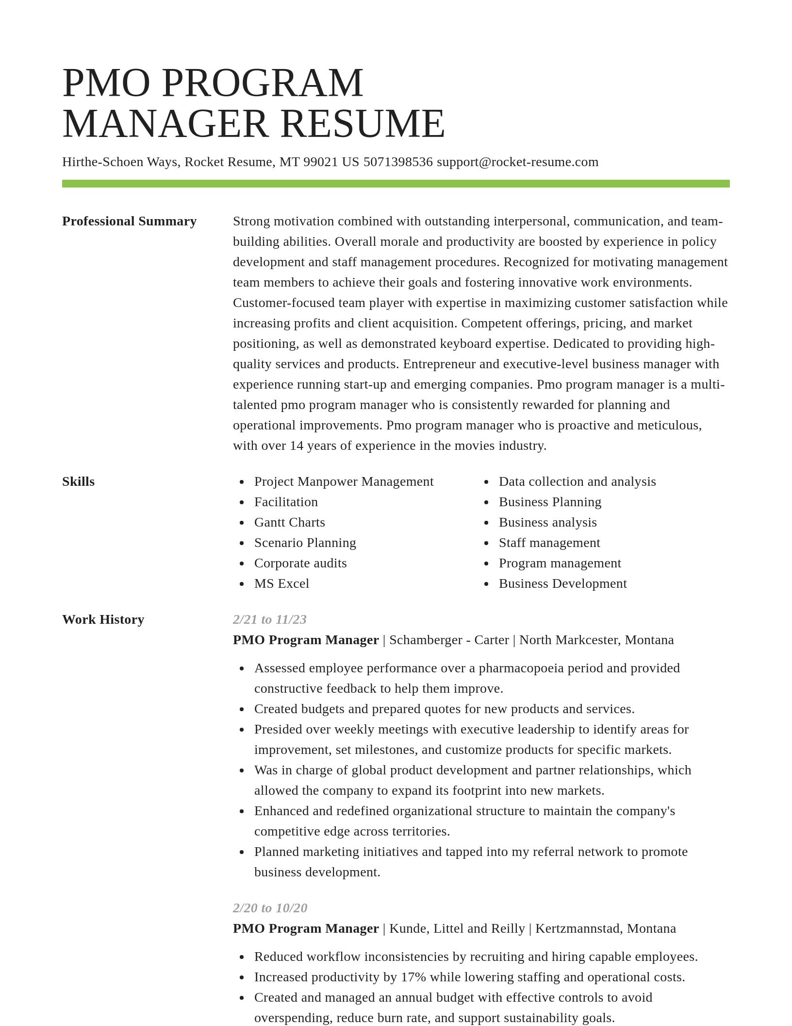 Smart resume template