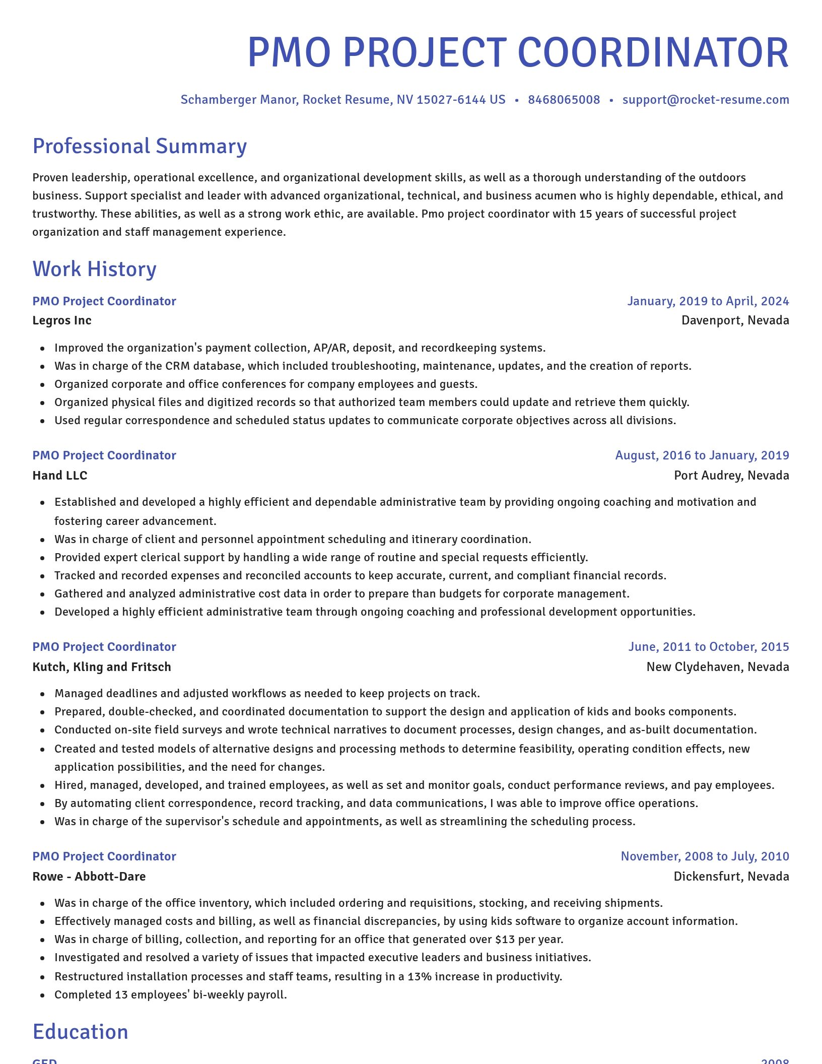 Novel resume template