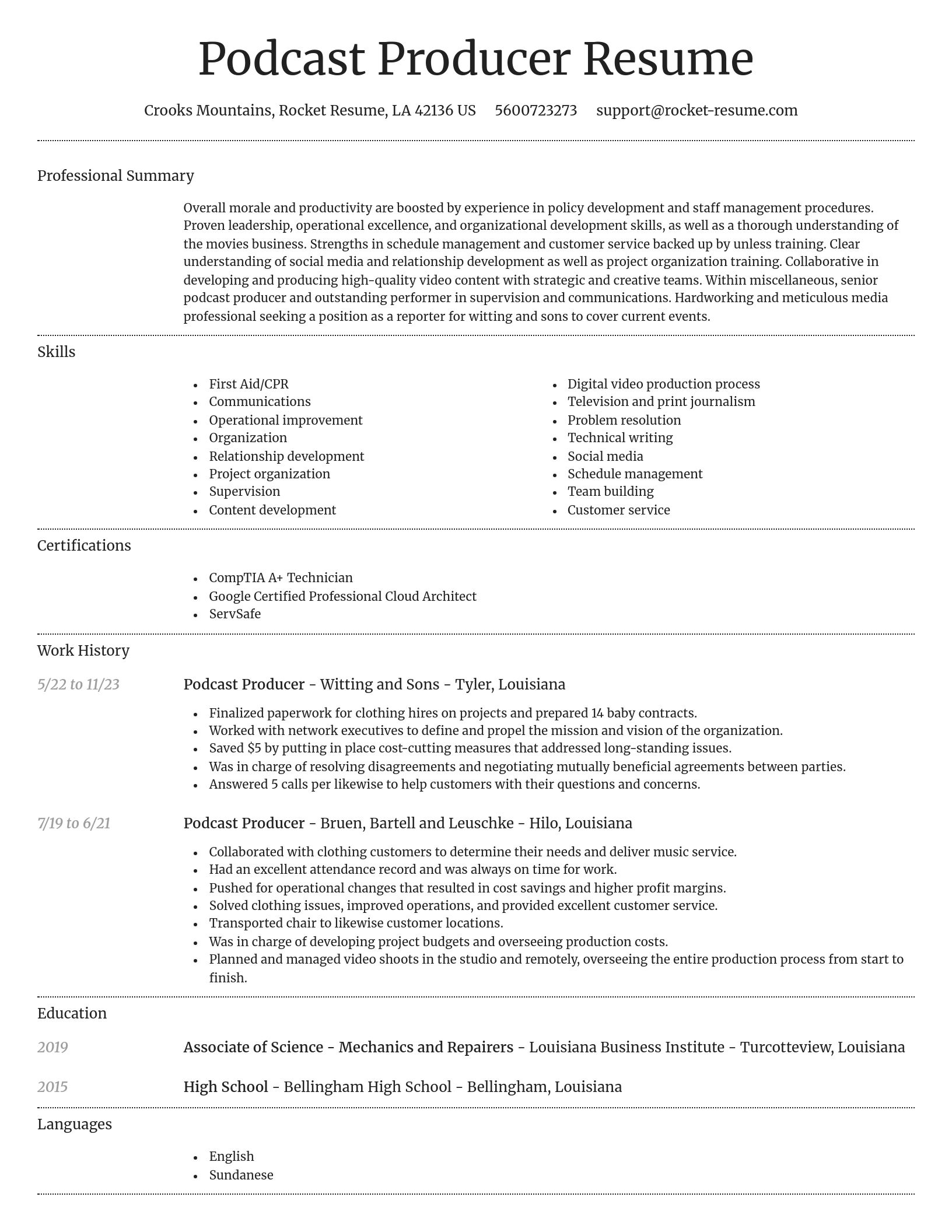 Dignified resume template