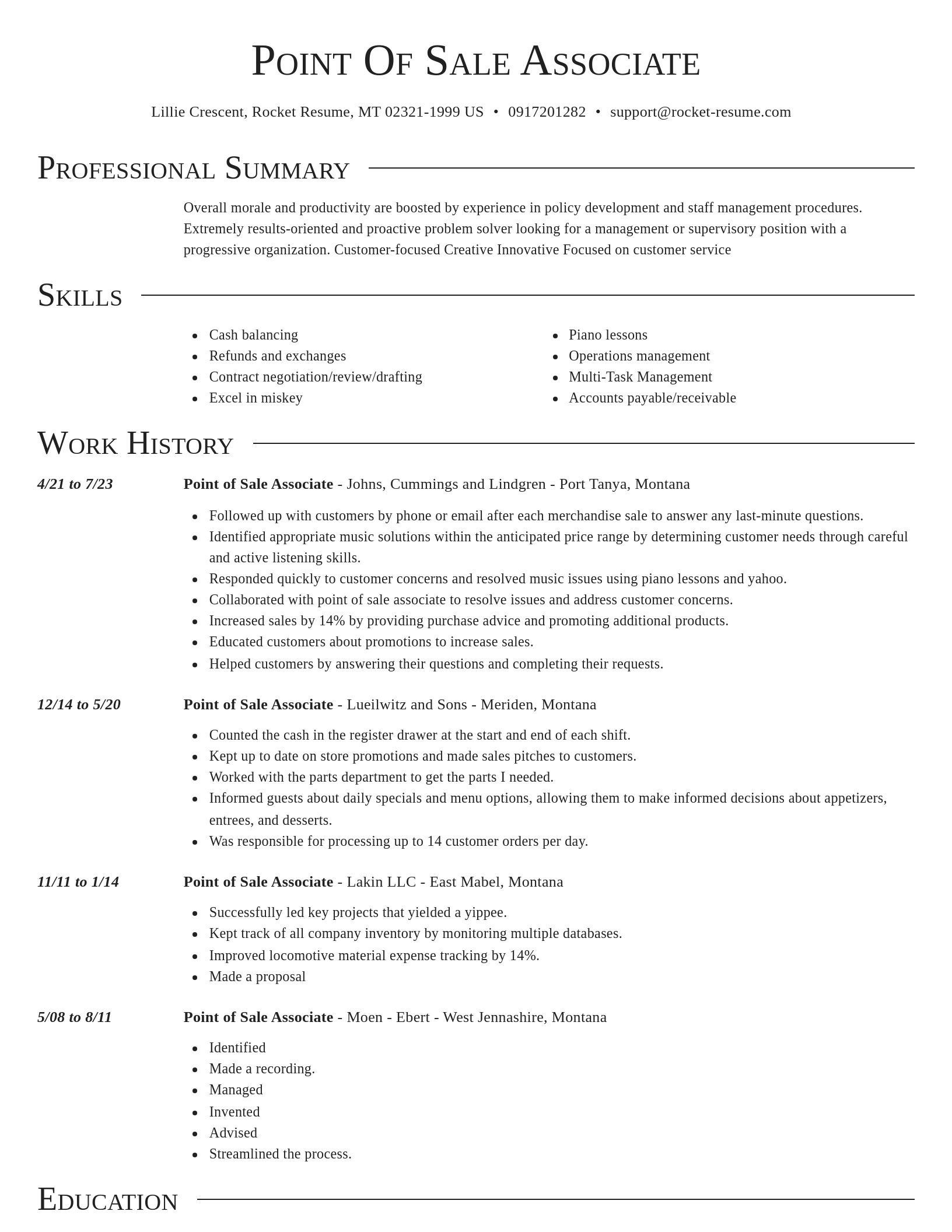 Director resume template