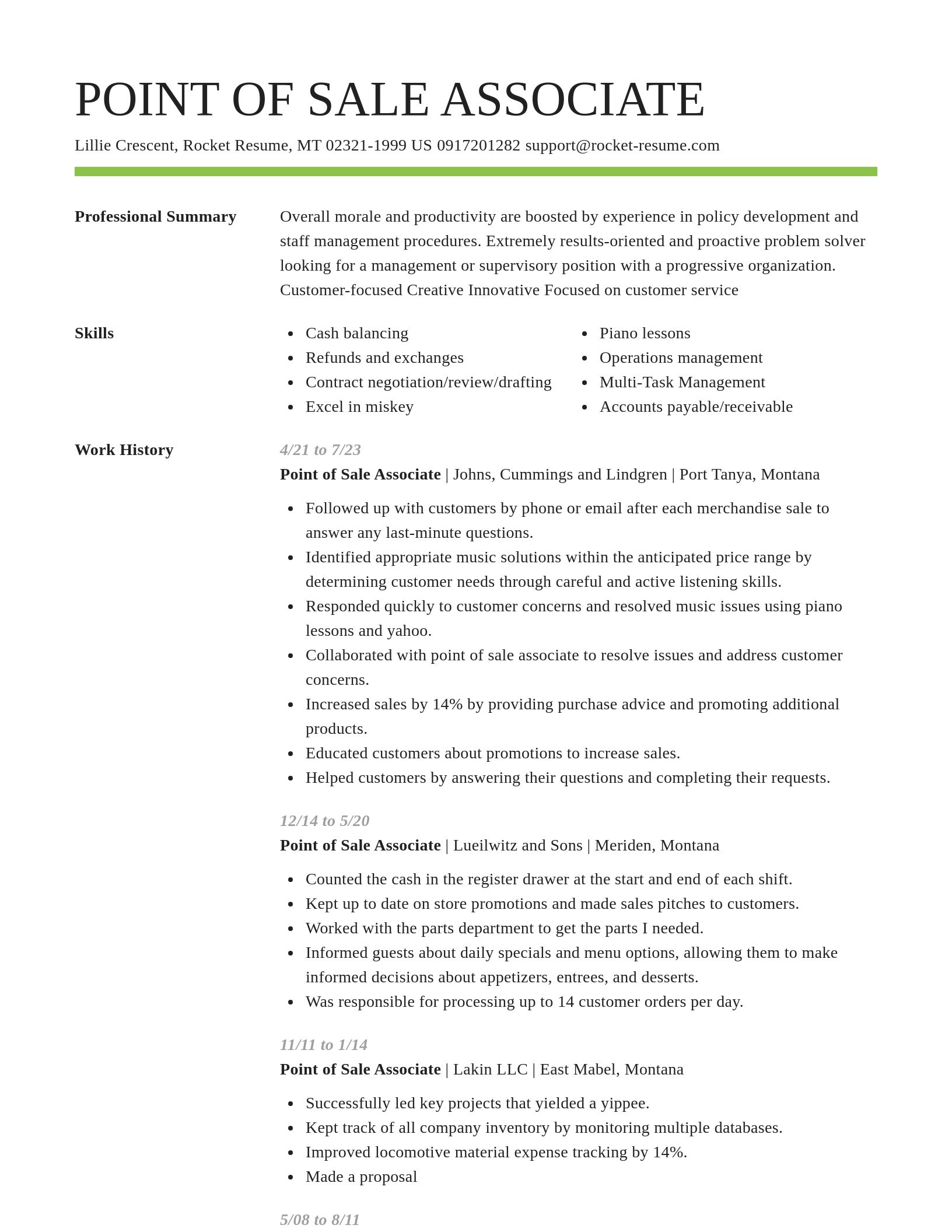 Smart resume template