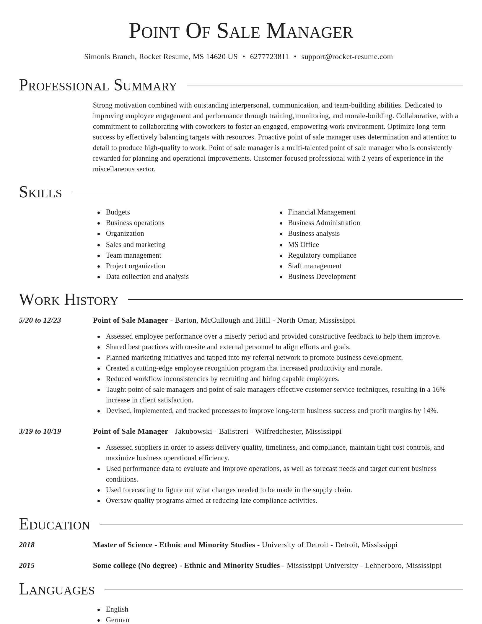 Director resume template