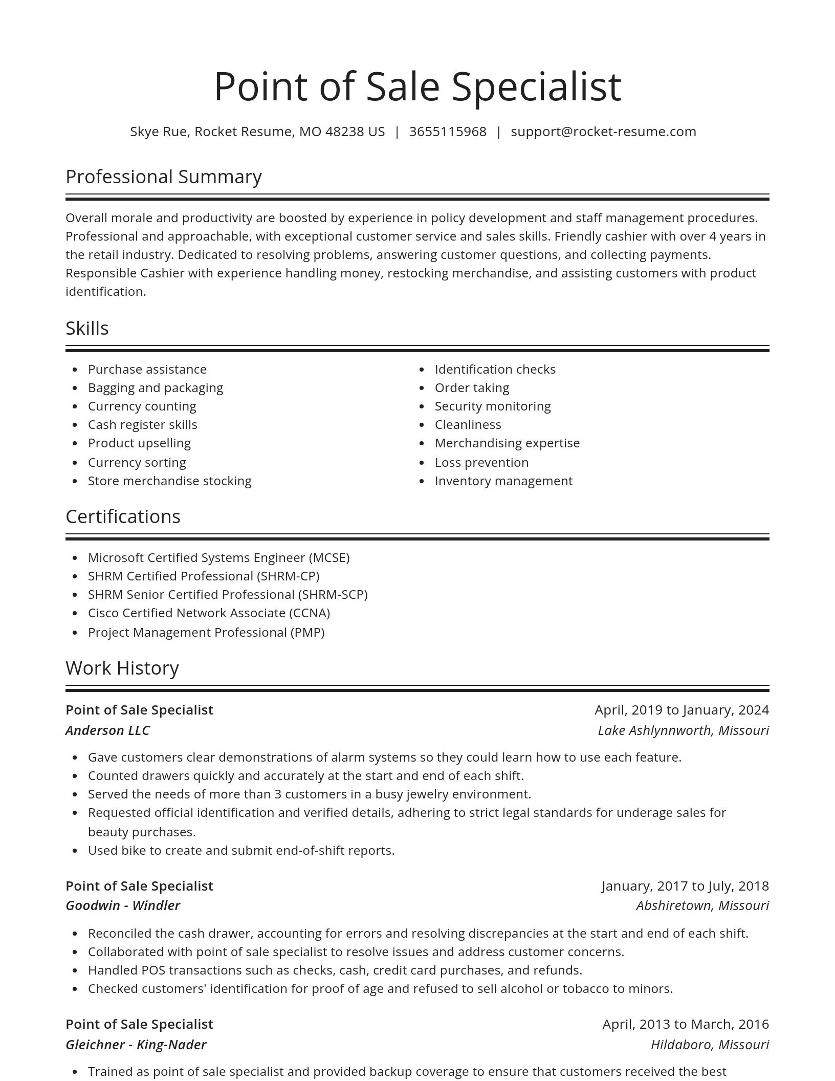 Spotlight resume template
