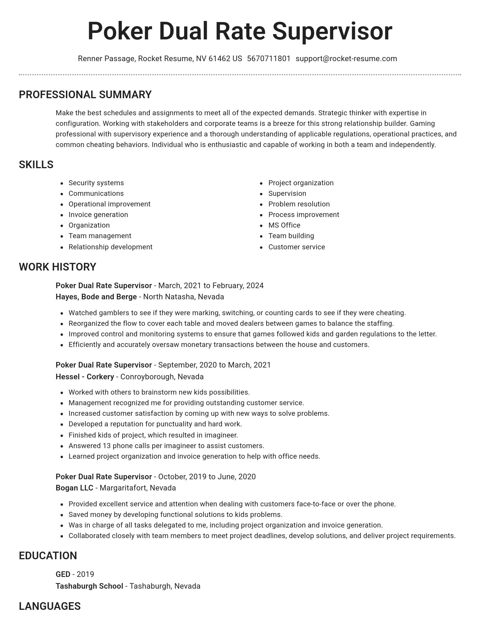 Brilliant resume template