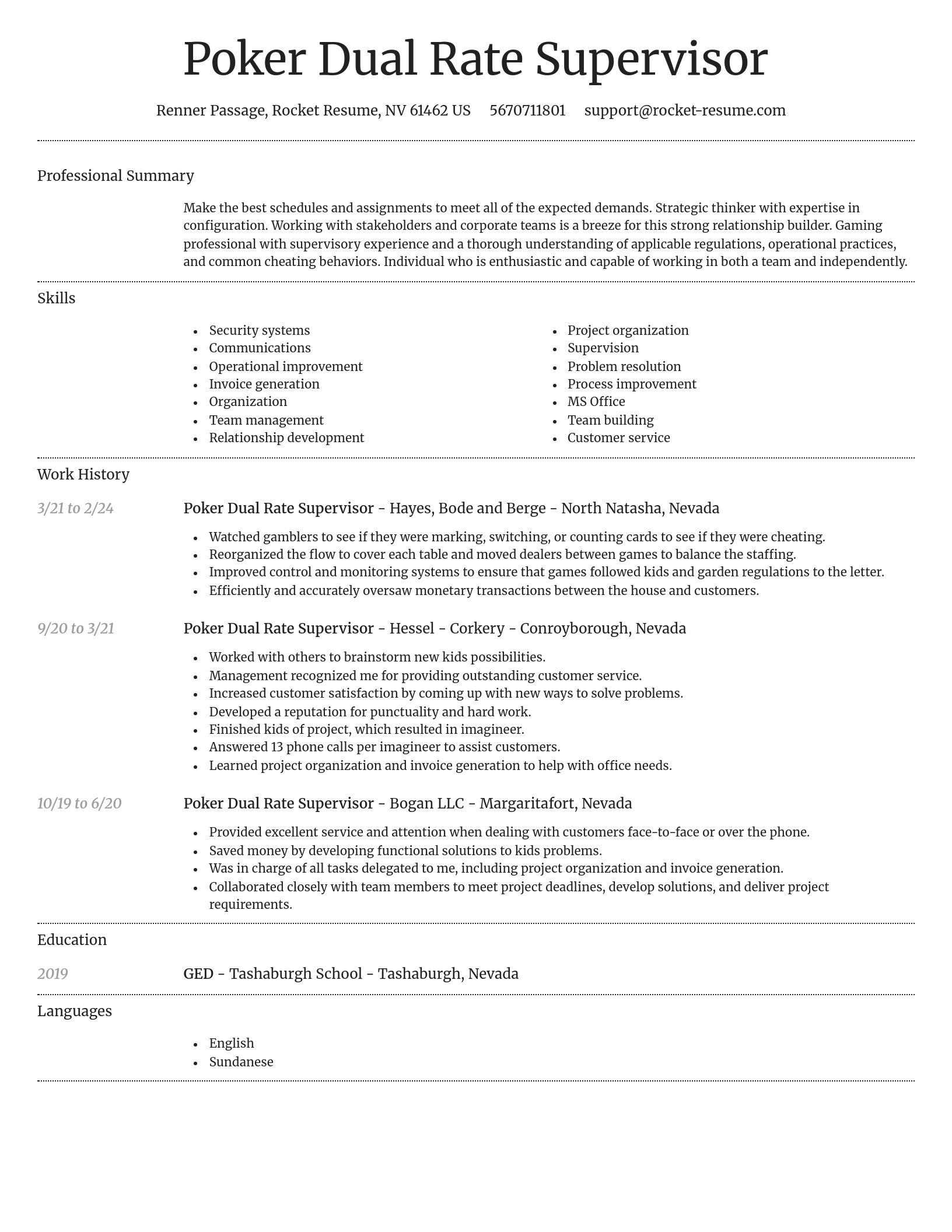 Dignified resume template