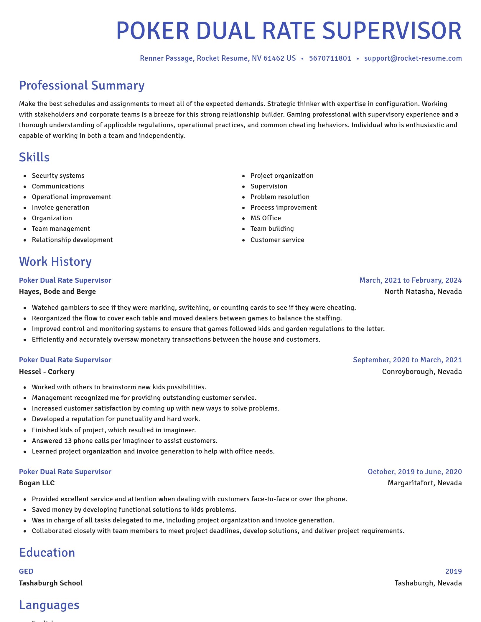 Novel resume template
