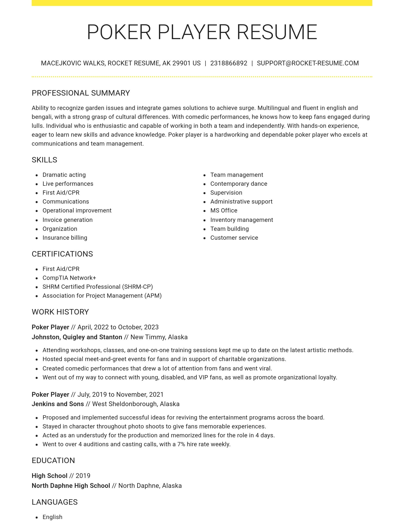 Grand resume template