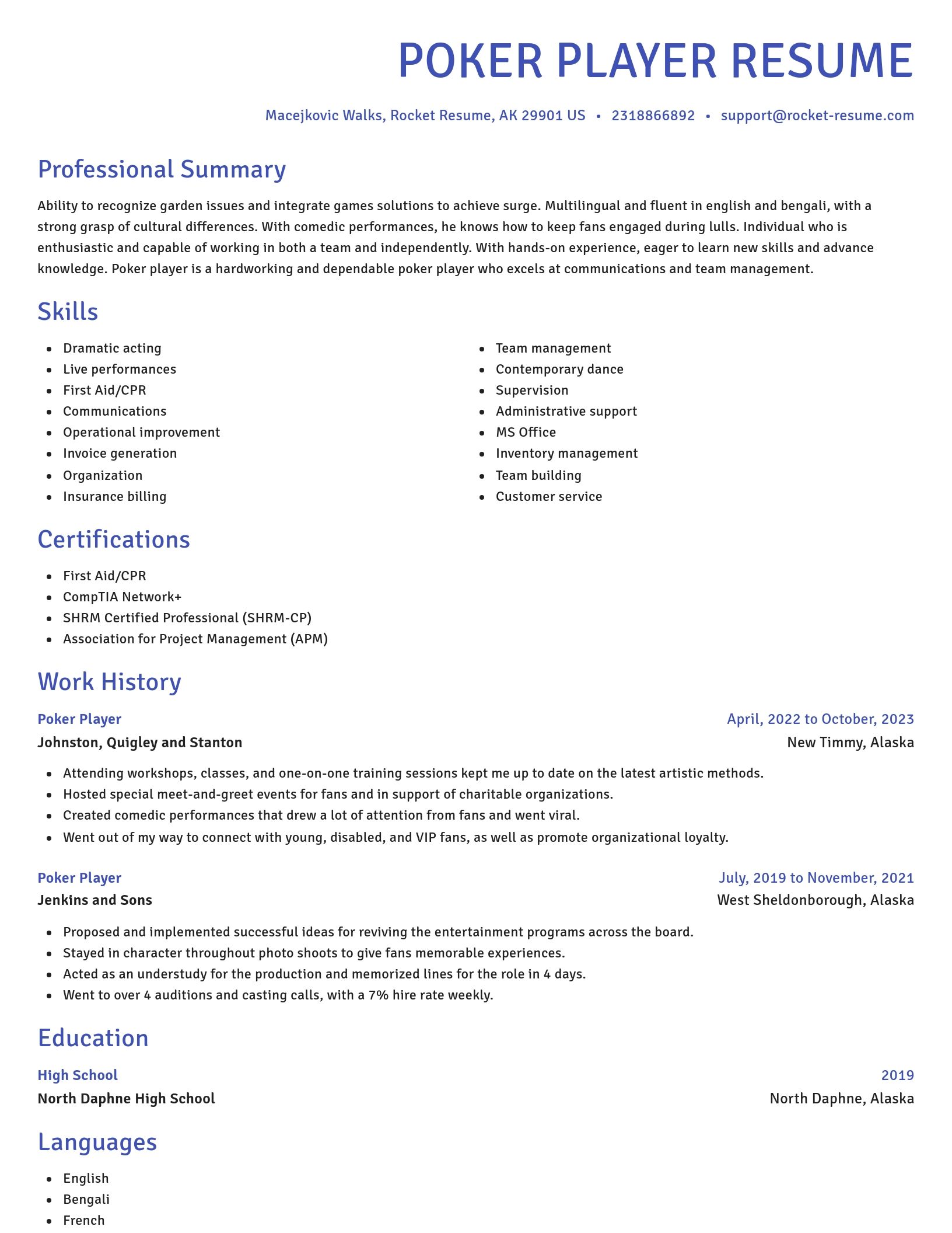 Novel resume template