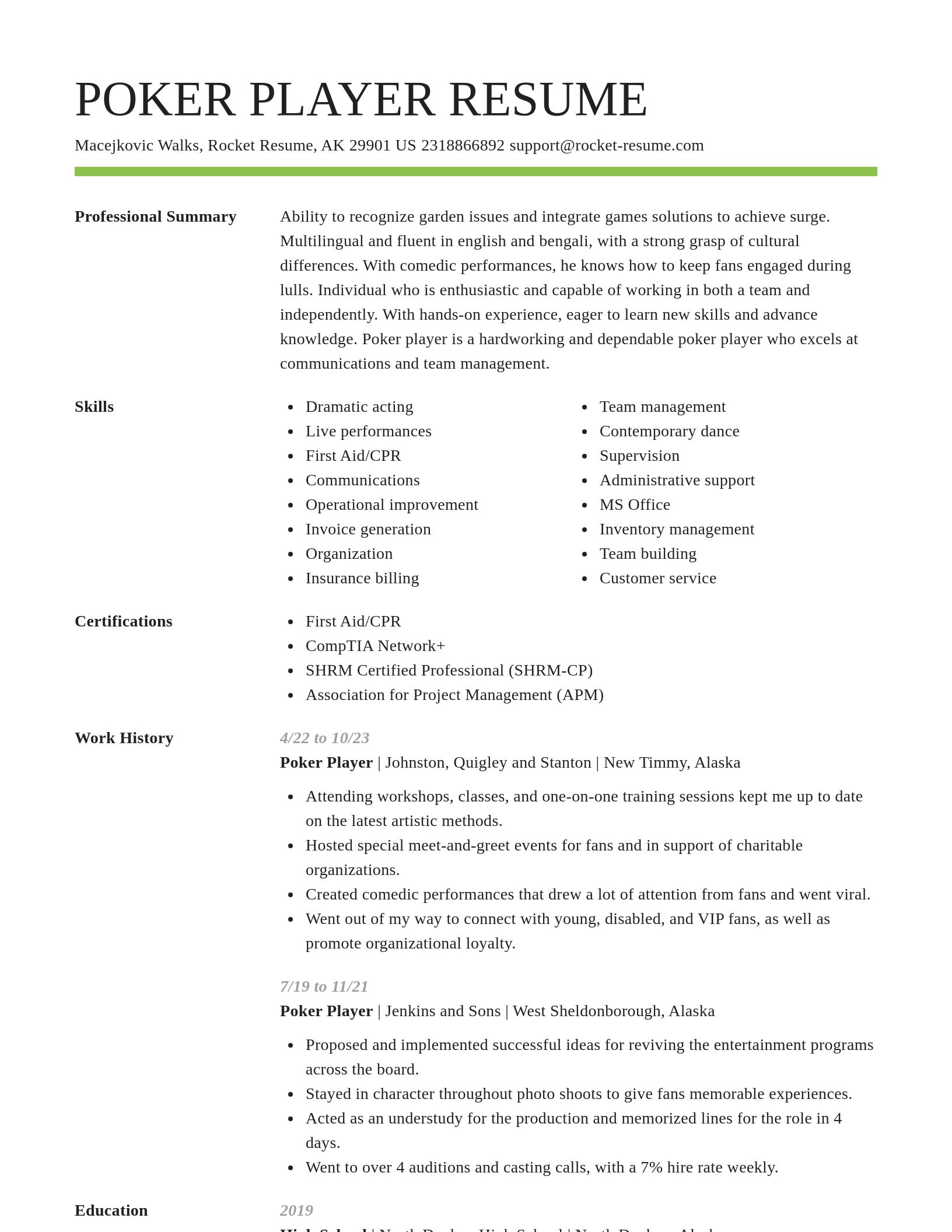 Smart resume template