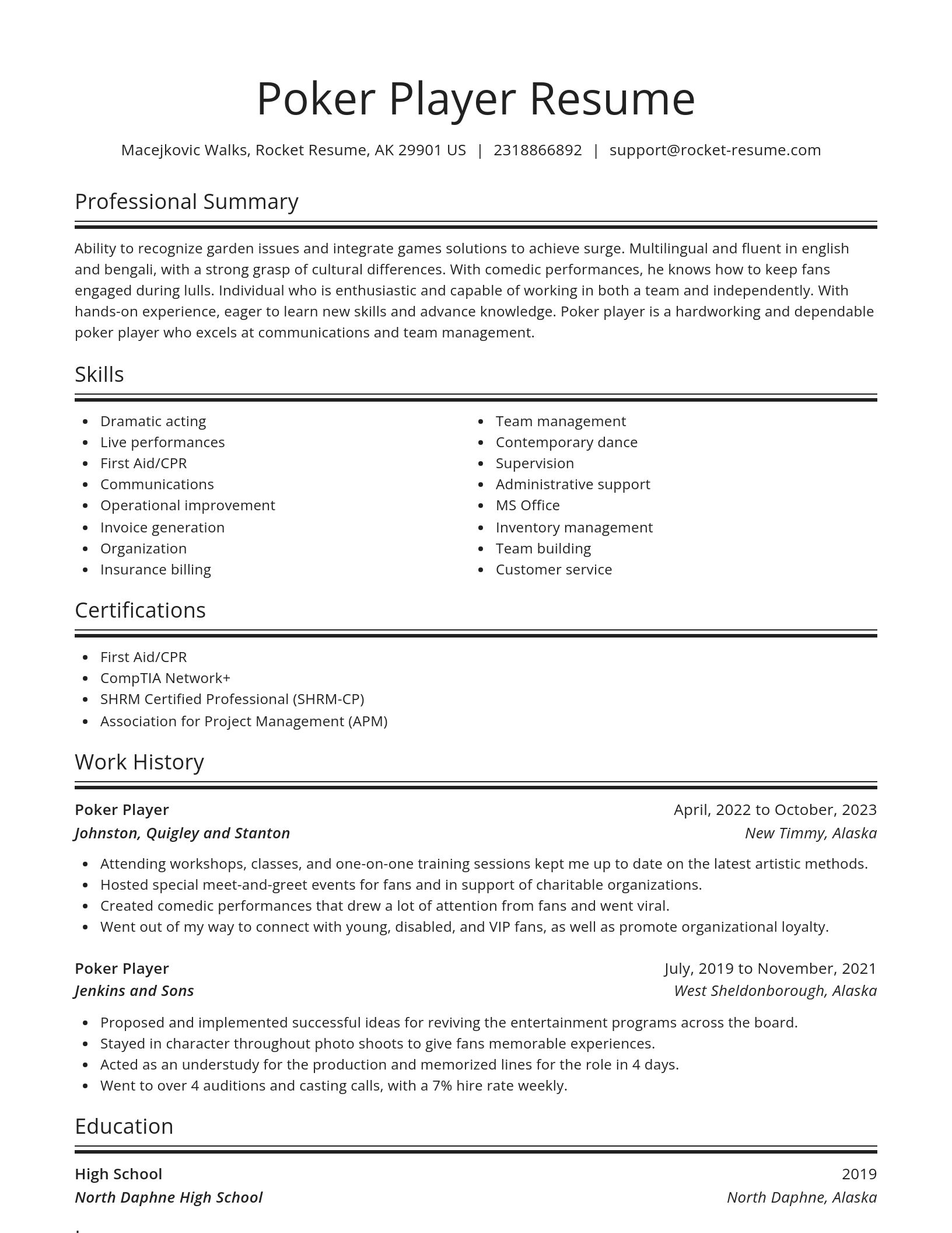 Spotlight resume template