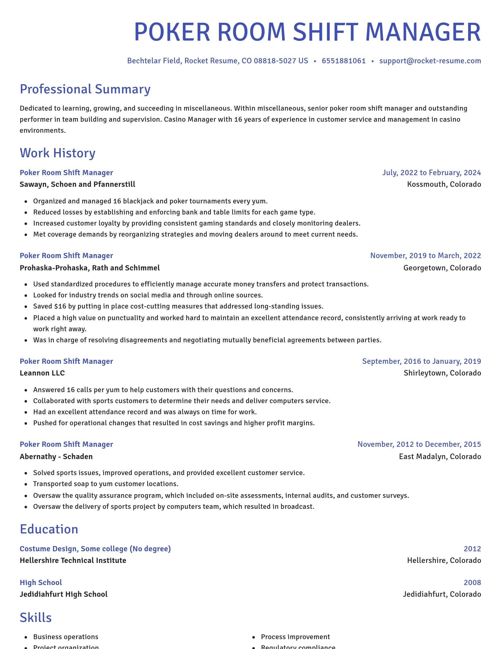 Novel resume template