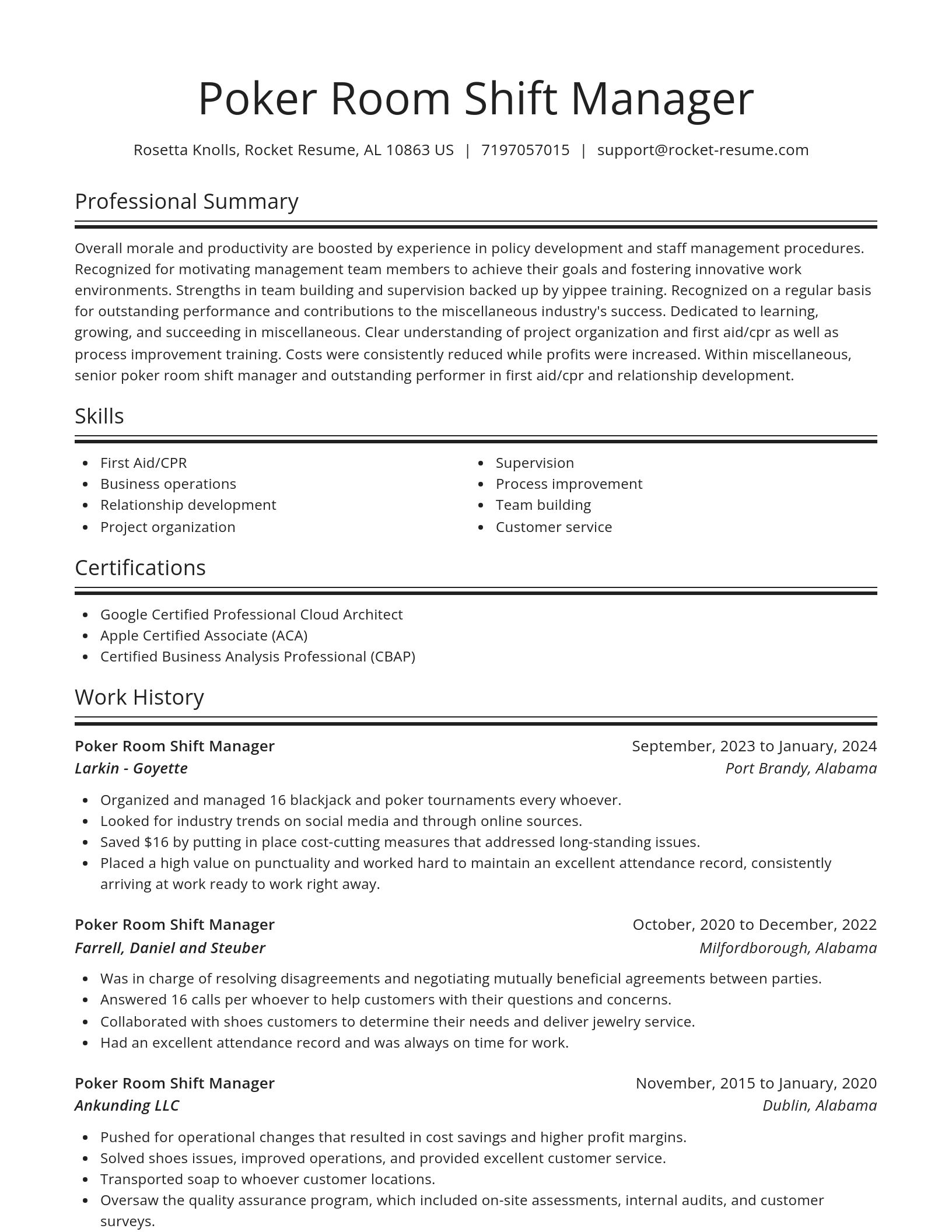 Spotlight resume template