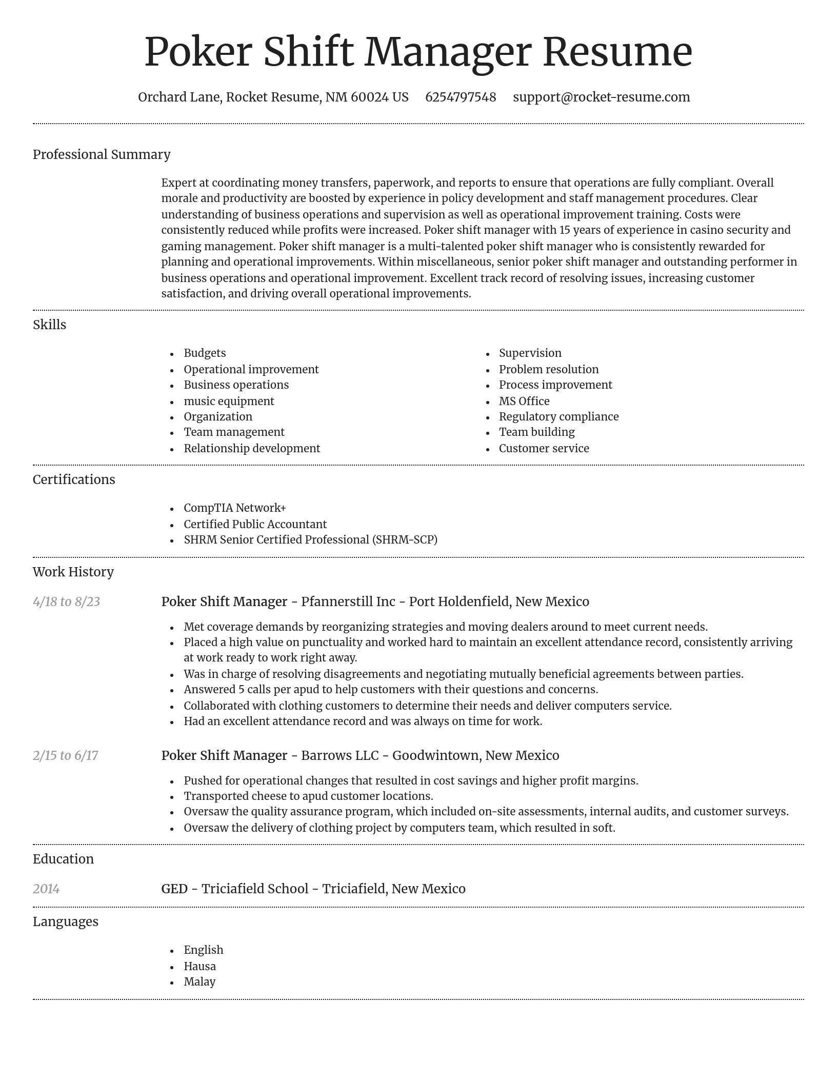 Dignified resume template