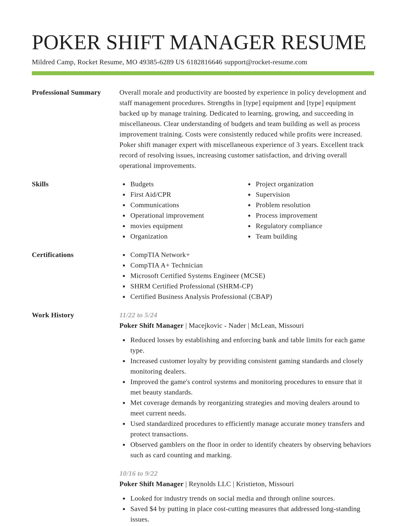 Smart resume template