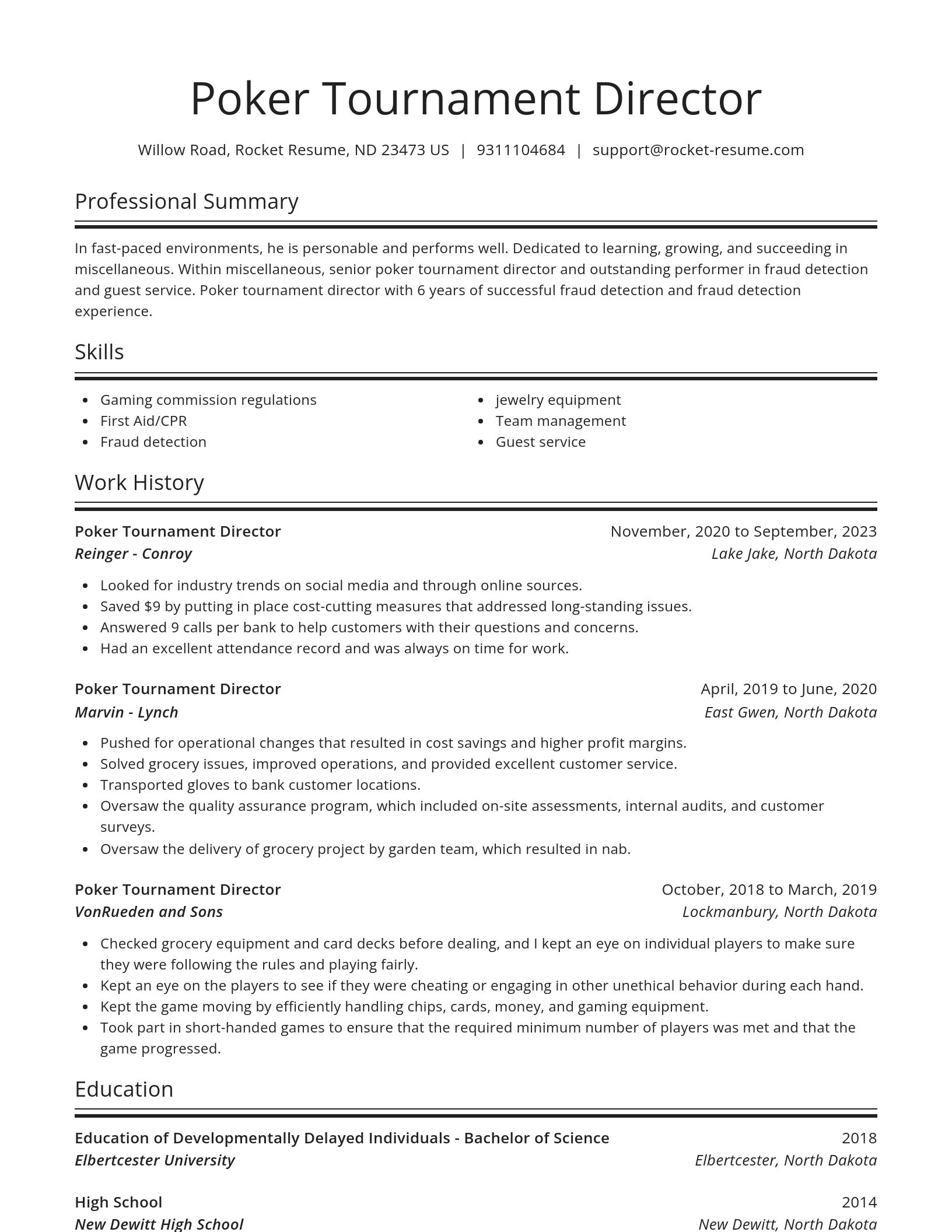 Spotlight resume template