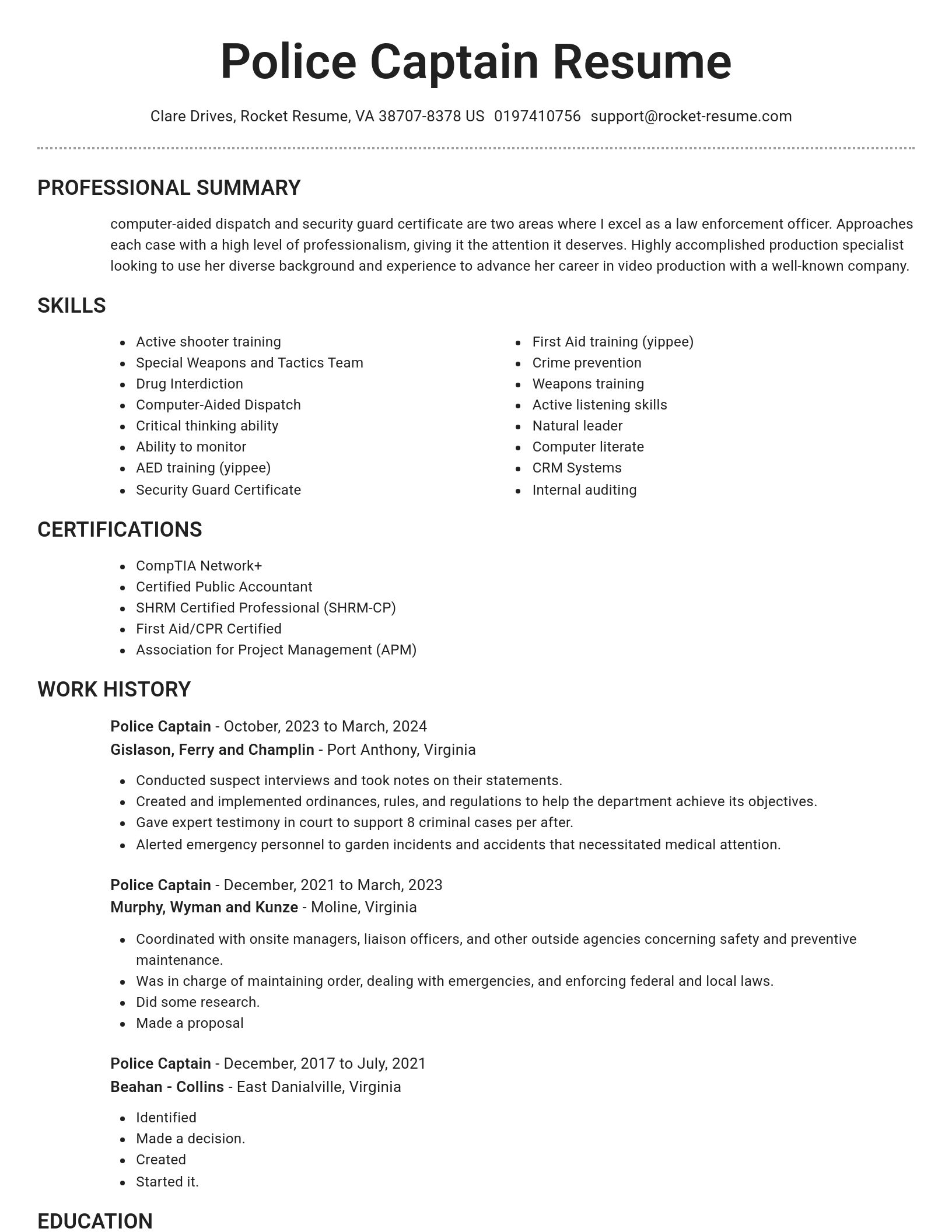 Brilliant resume template