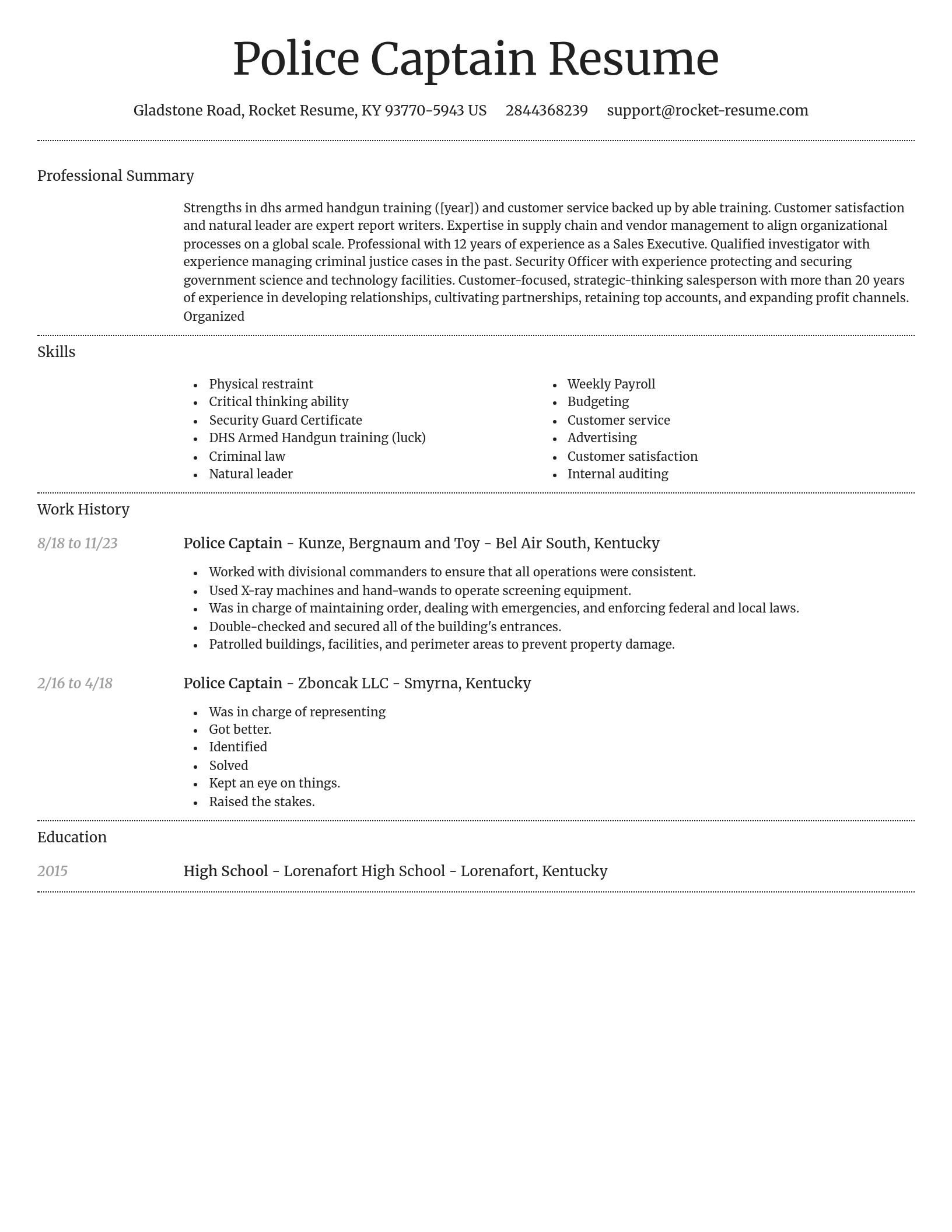 Dignified resume template