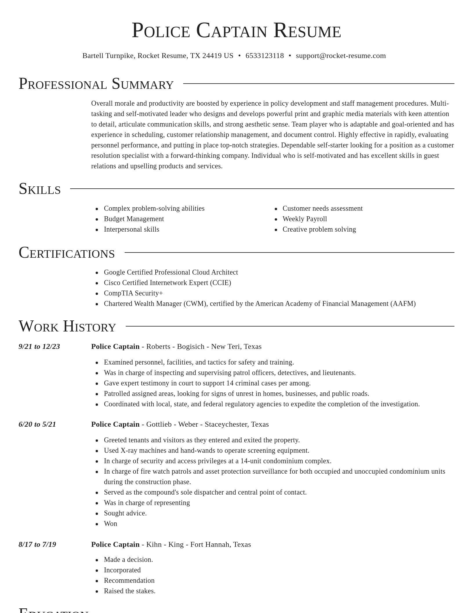 Director resume template