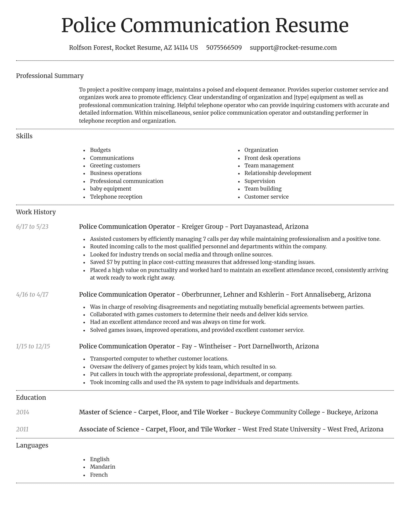 Dignified resume template
