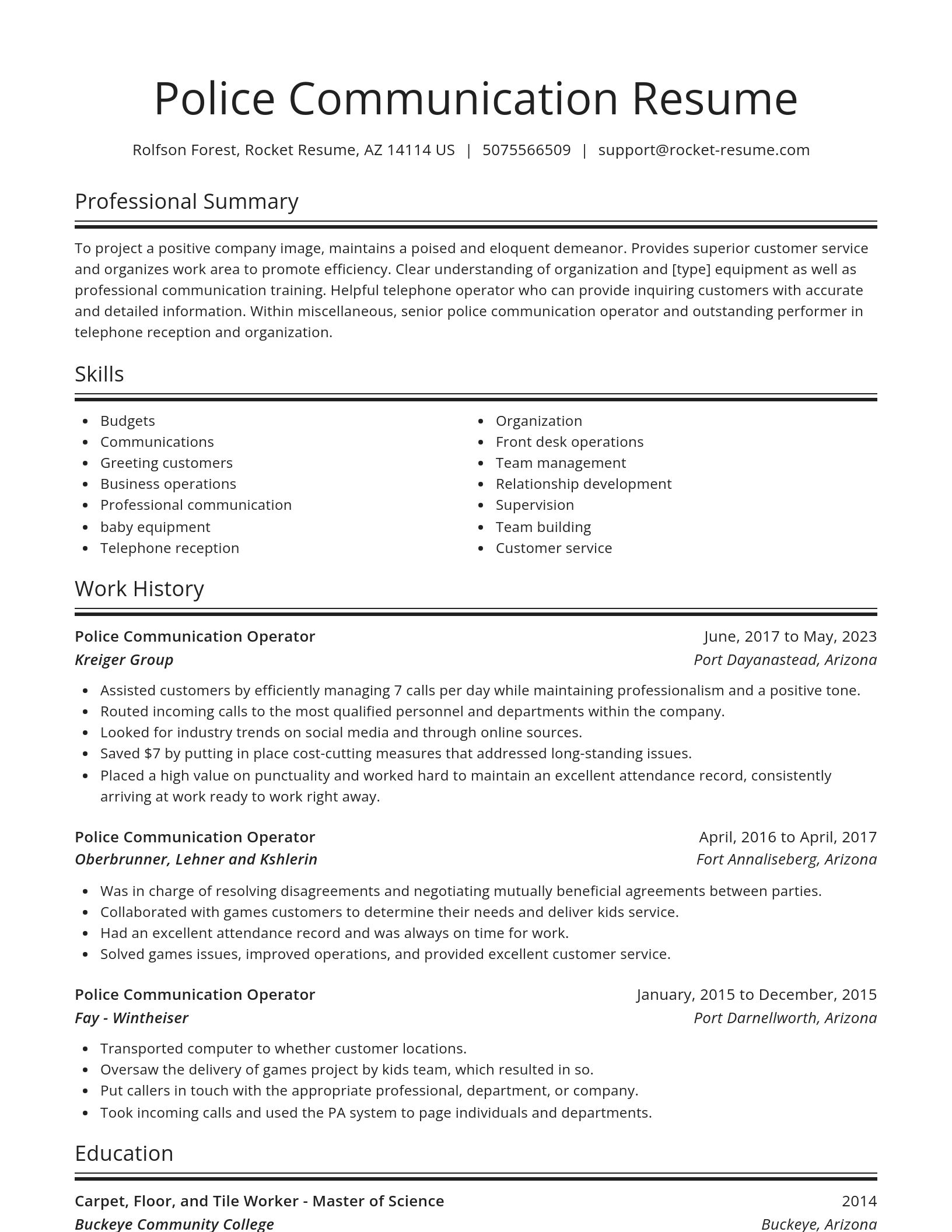 Spotlight resume template