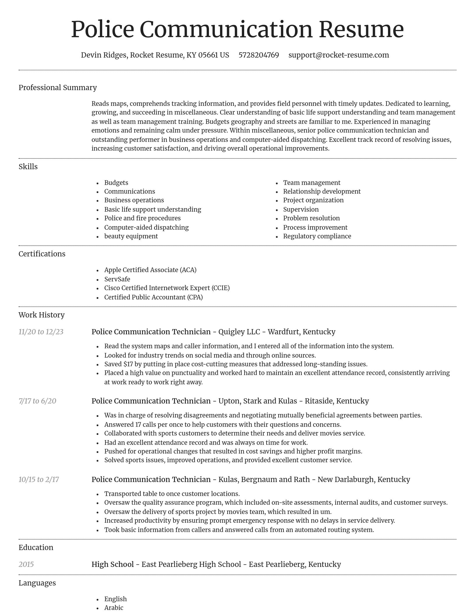Dignified resume template