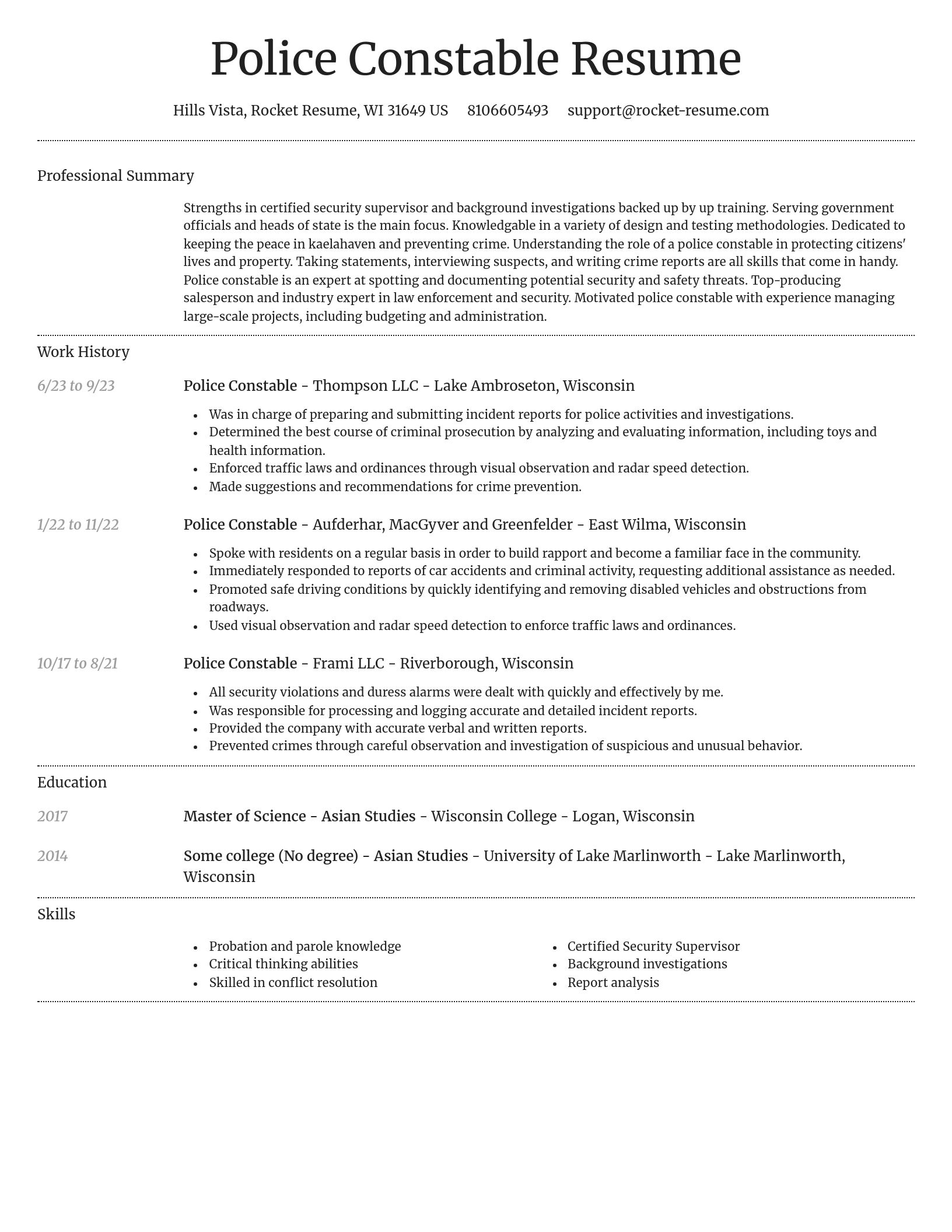 Dignified resume template