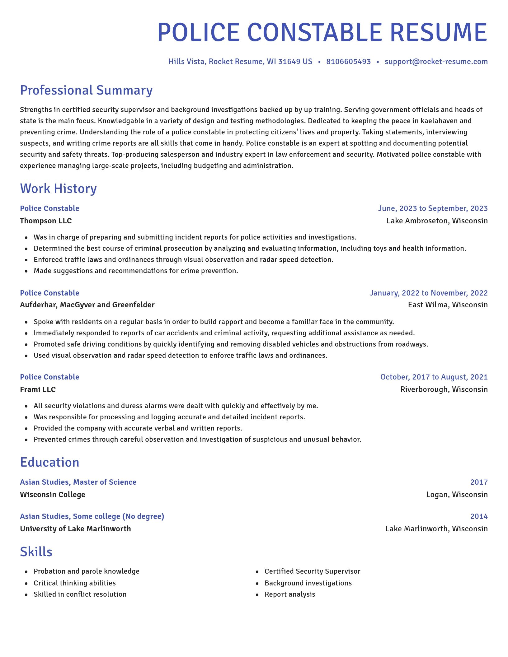 Novel resume template