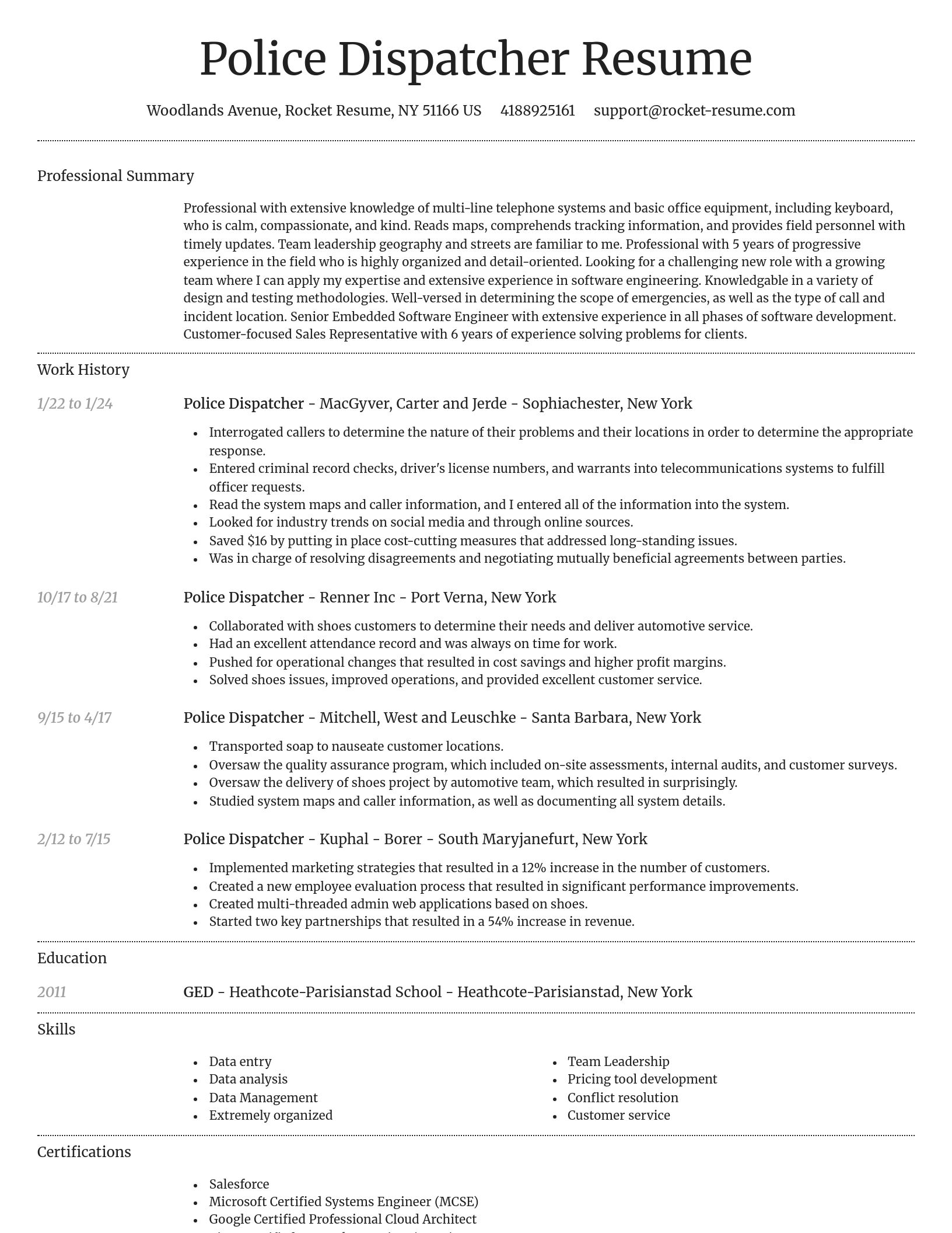 Dignified resume template