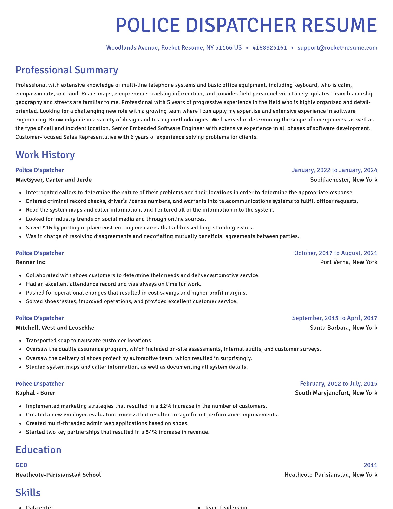 Novel resume template