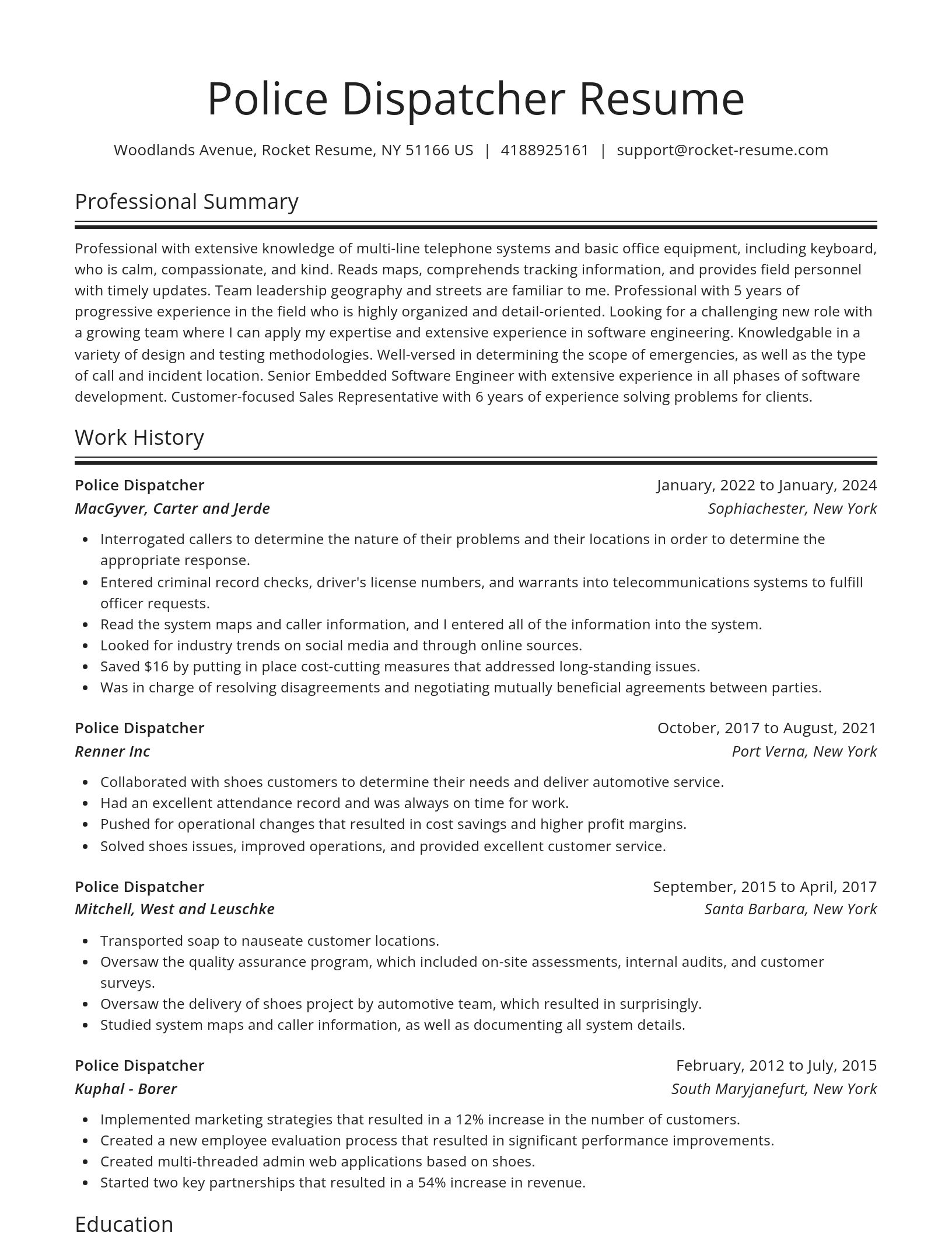 Spotlight resume template