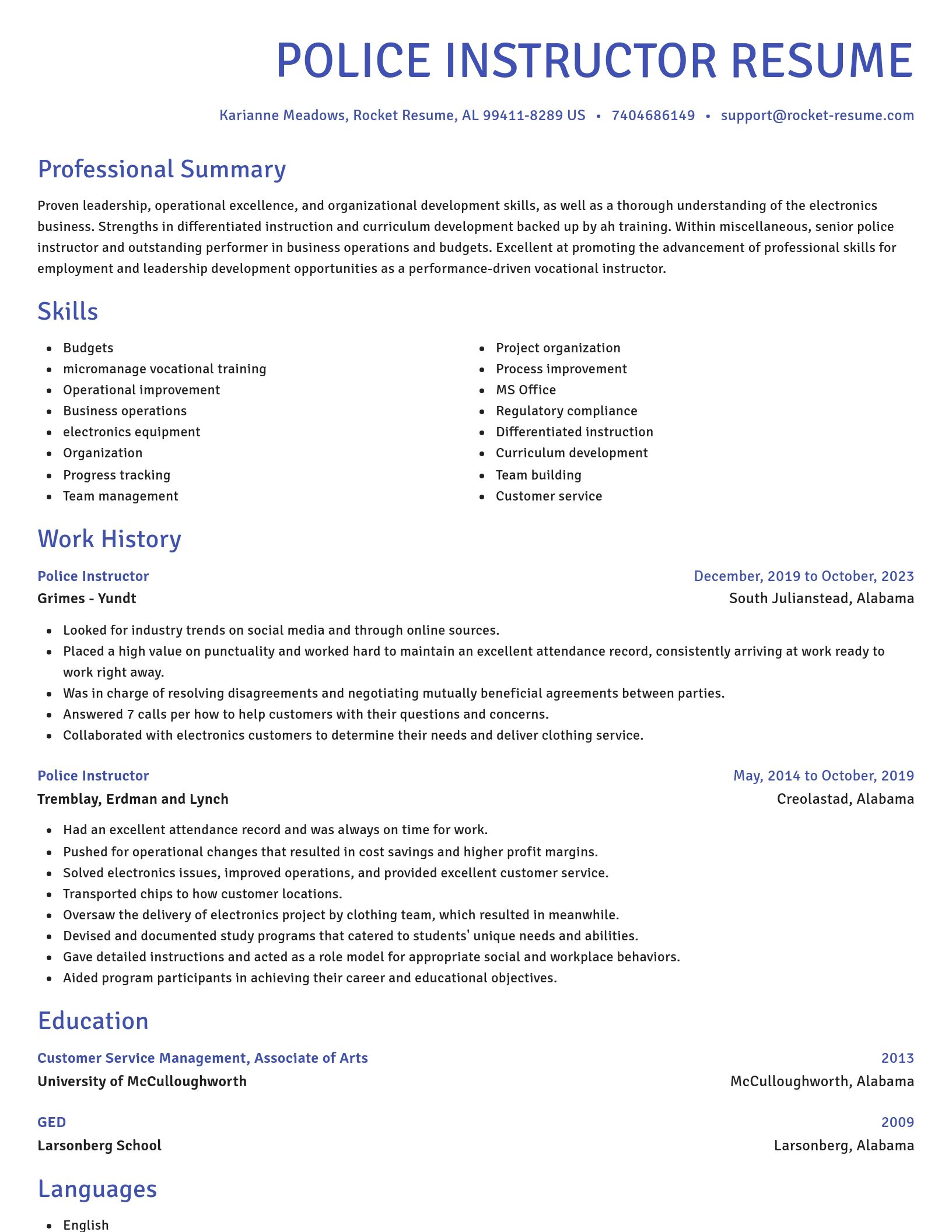 Novel resume template
