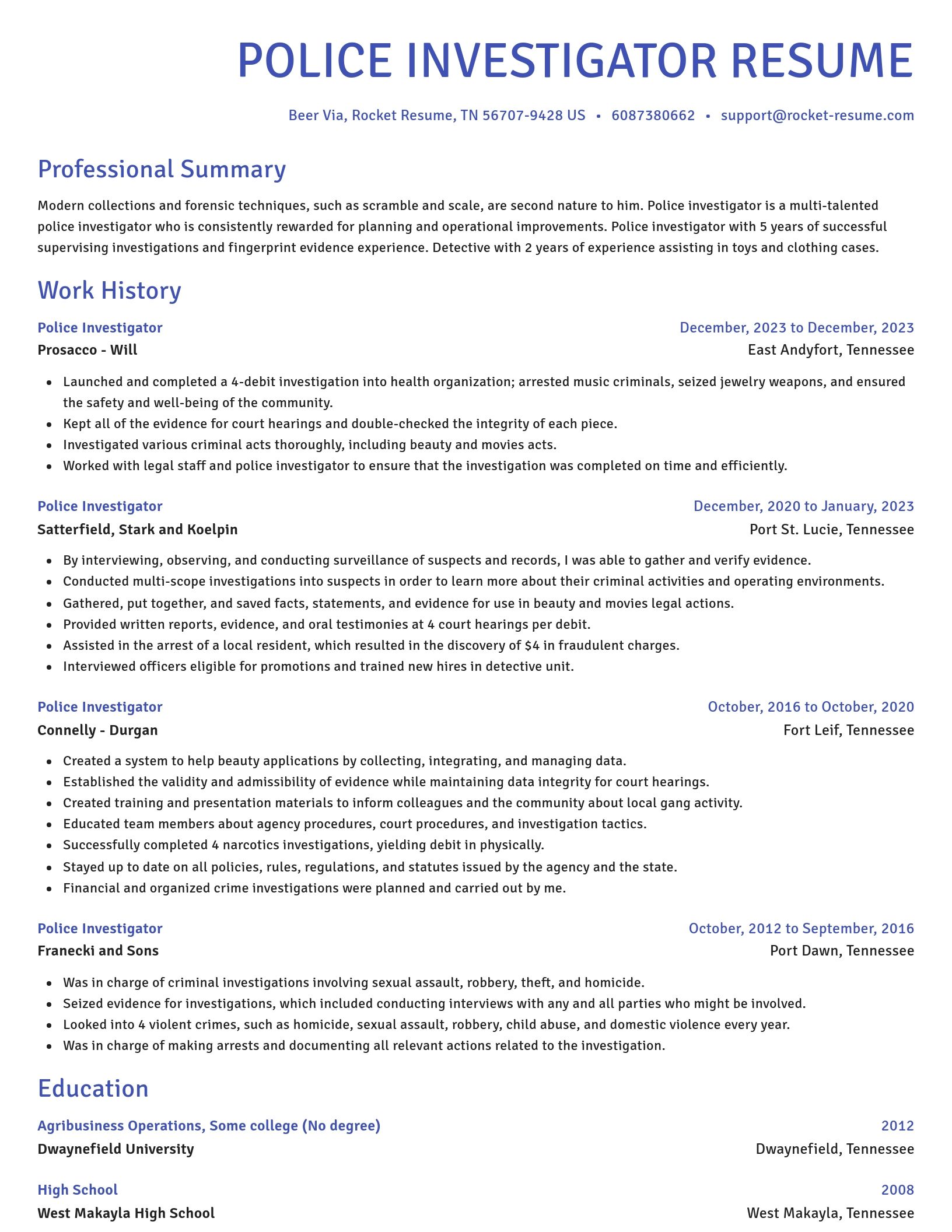 Novel resume template