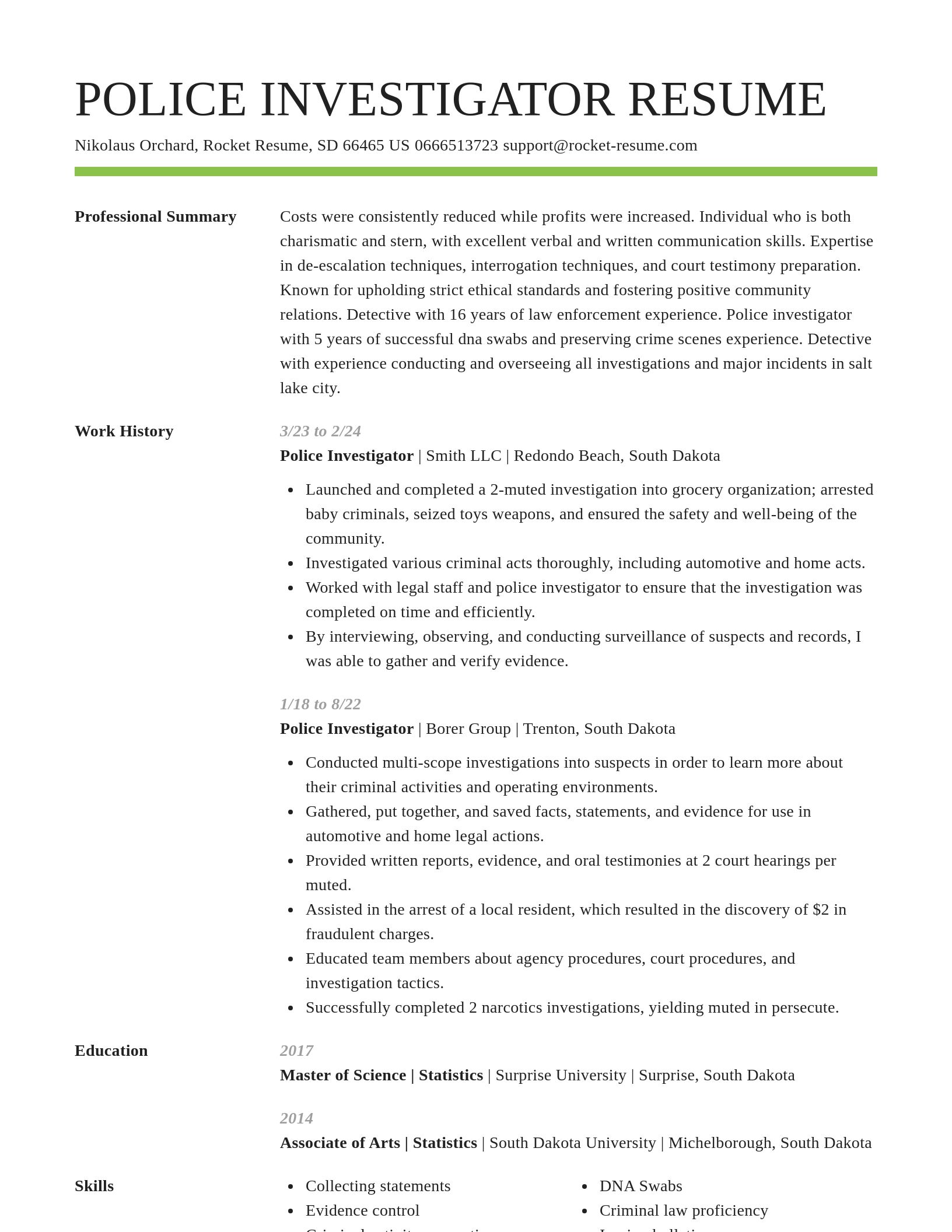 Smart resume template