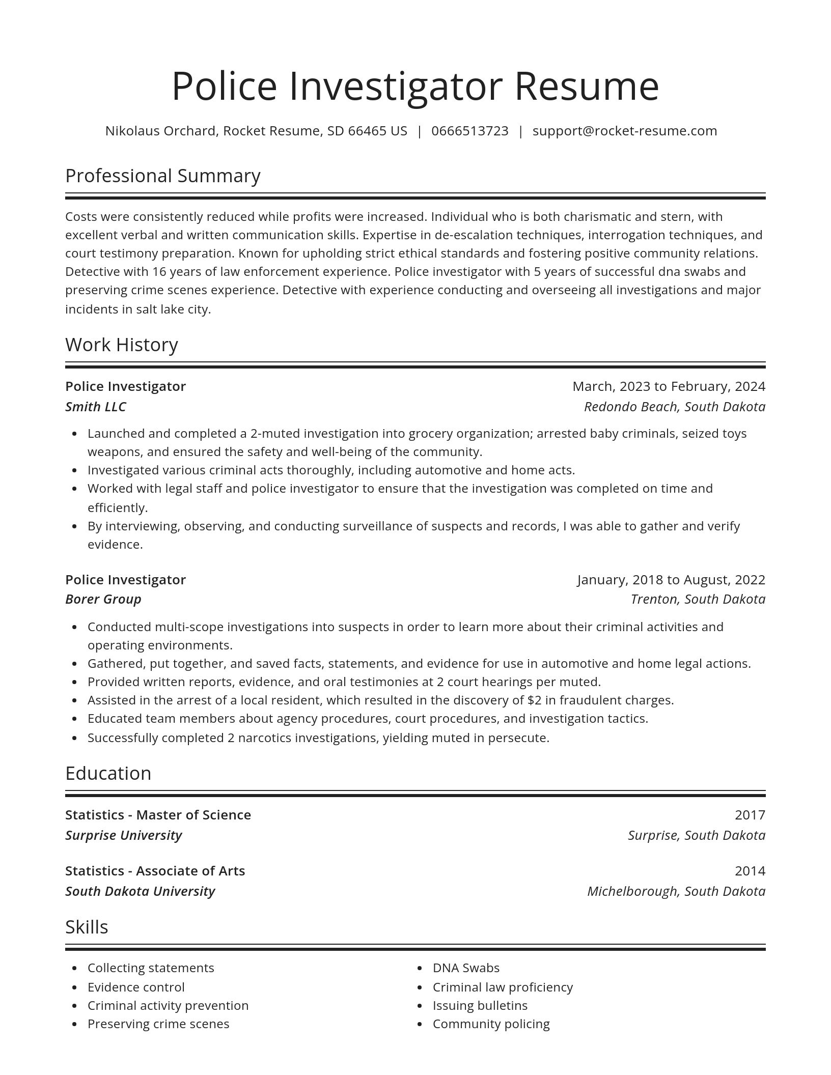 Spotlight resume template