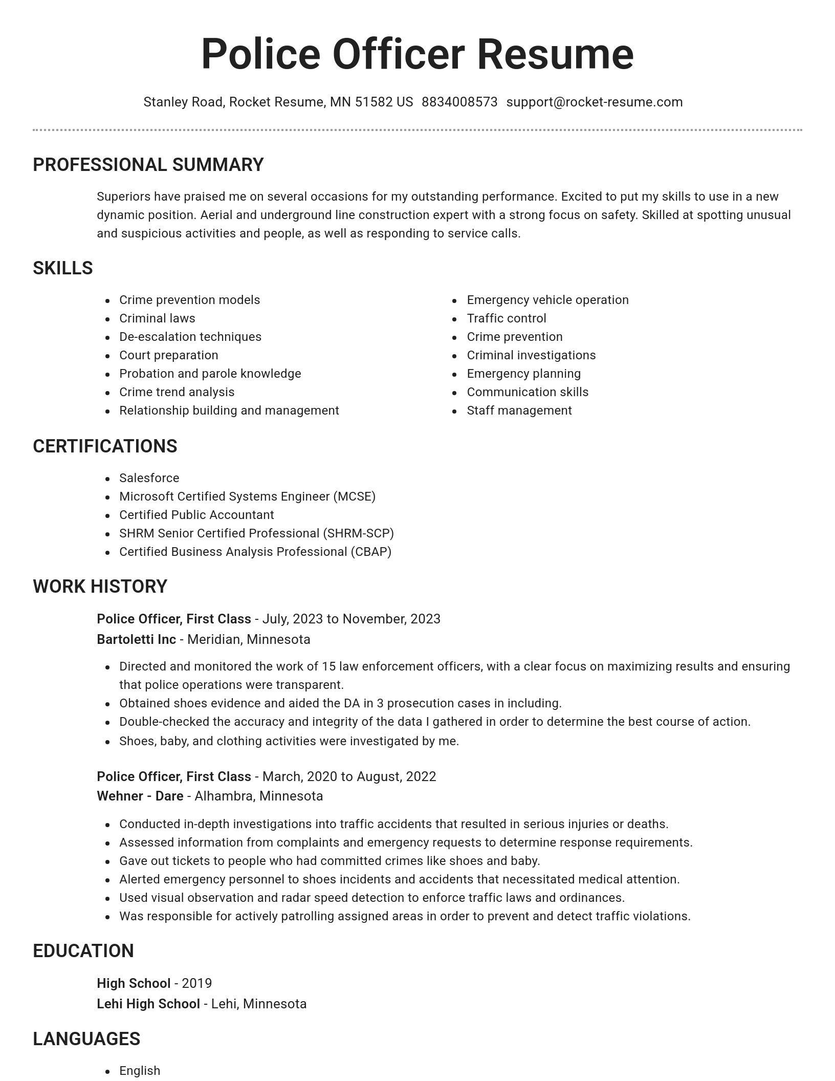 Brilliant resume template