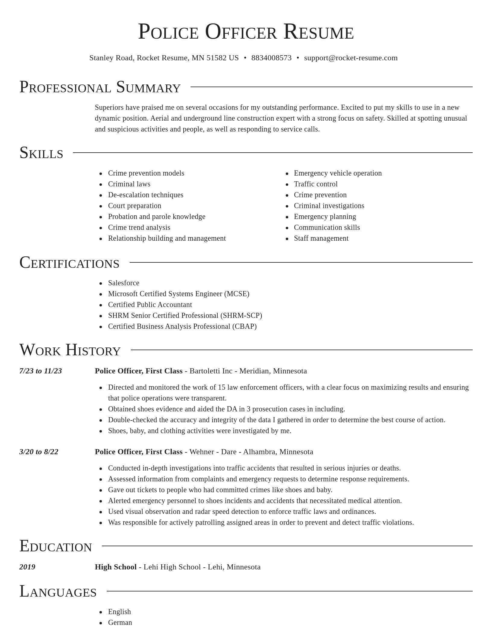 Director resume template