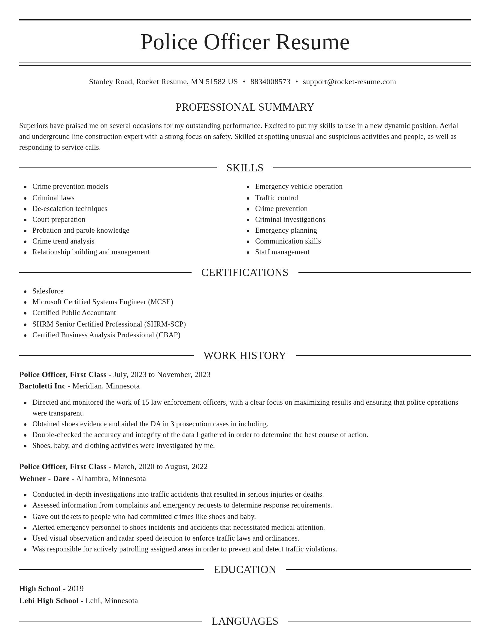 Elegant resume template