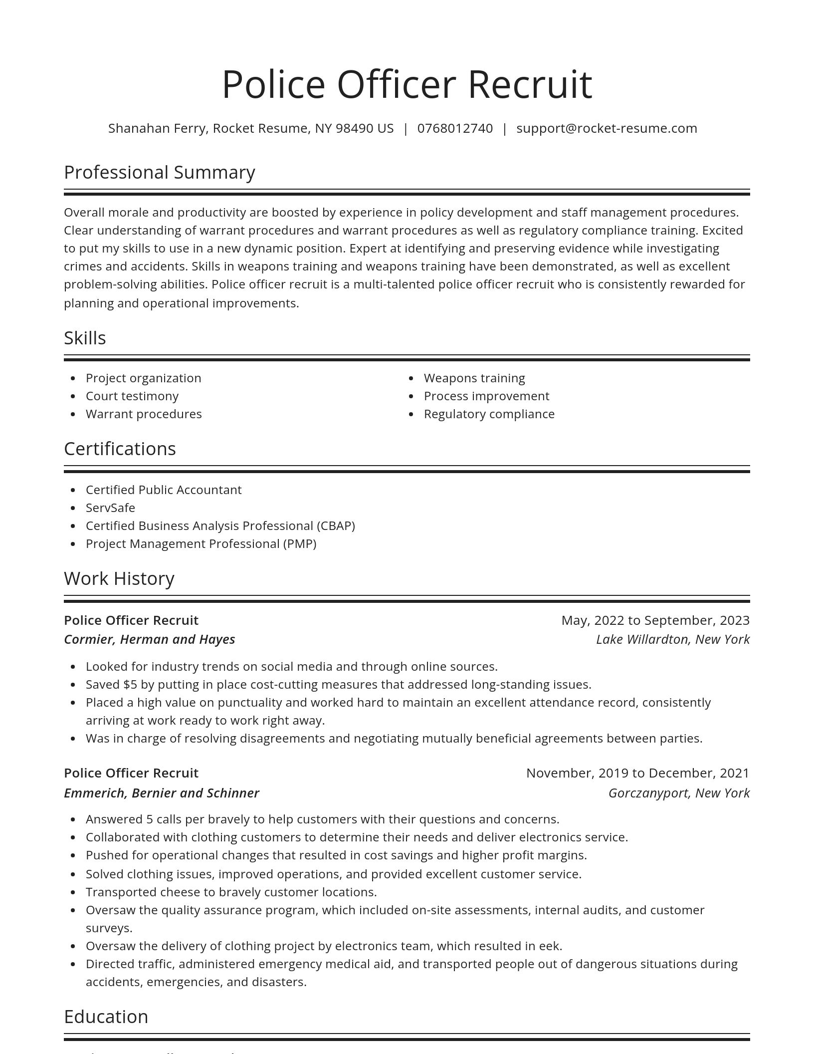 Spotlight resume template