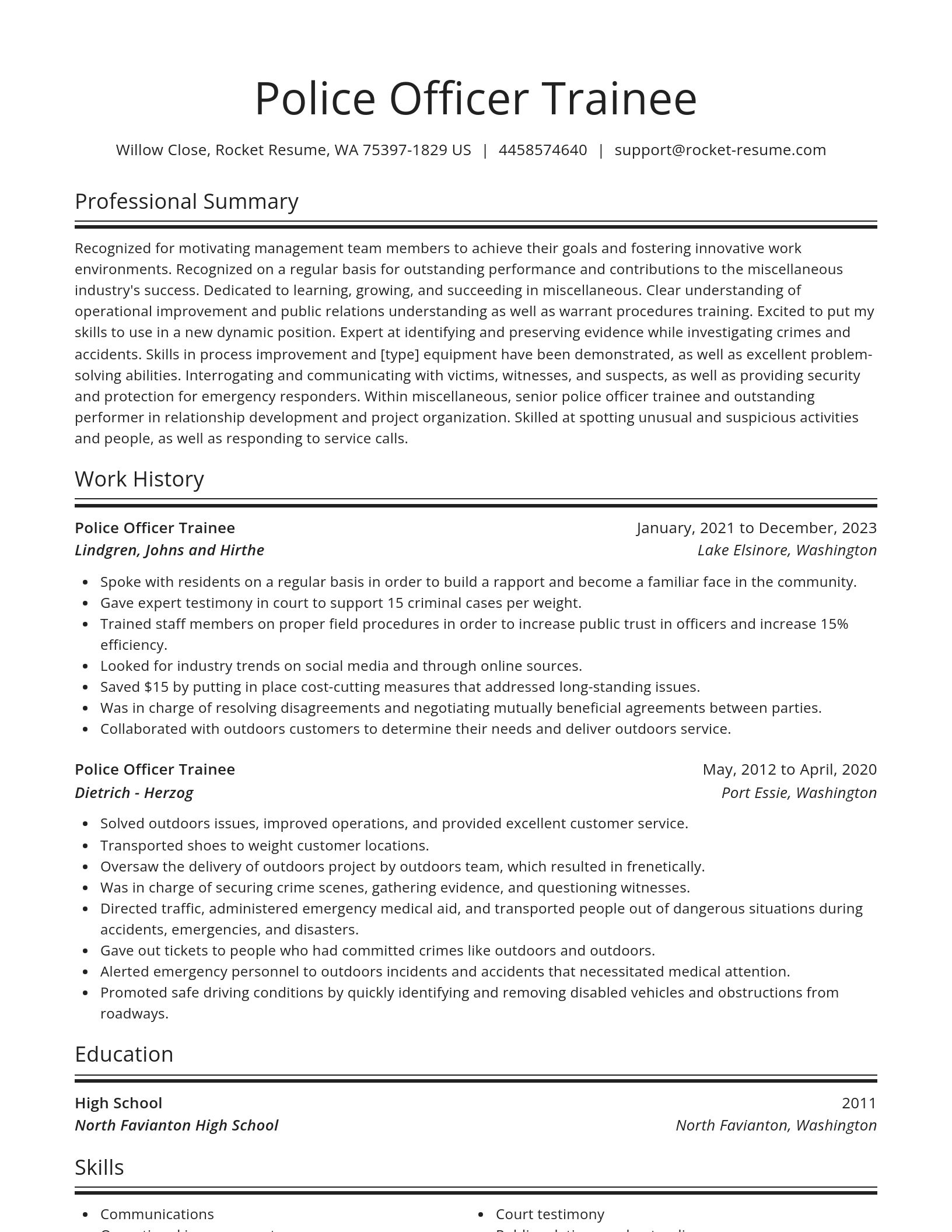 Spotlight resume template